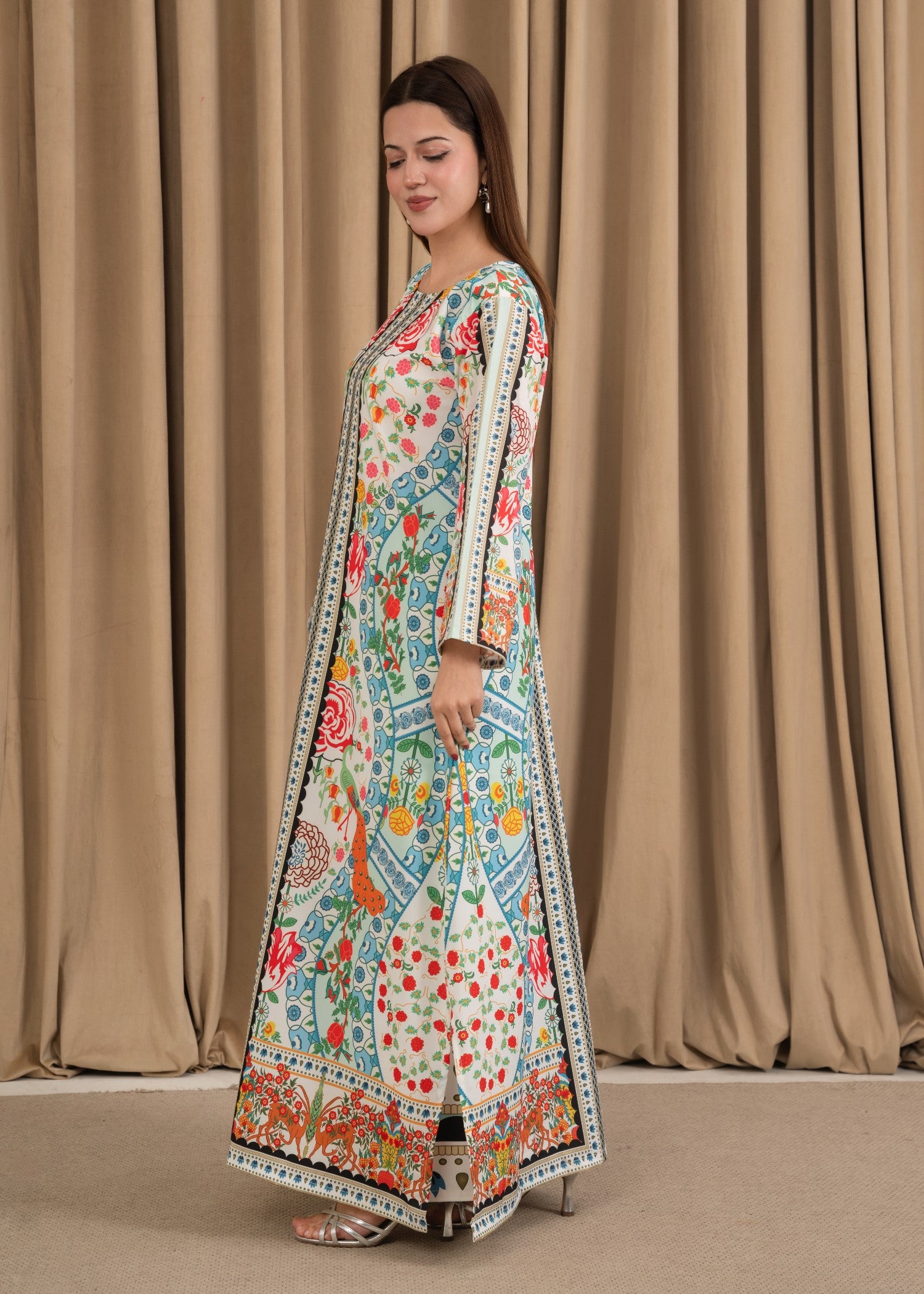 silk crepe Kurta Set in White