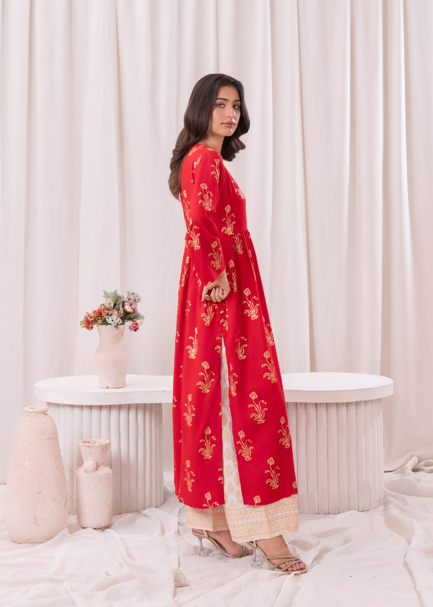 linen Maxi in Red