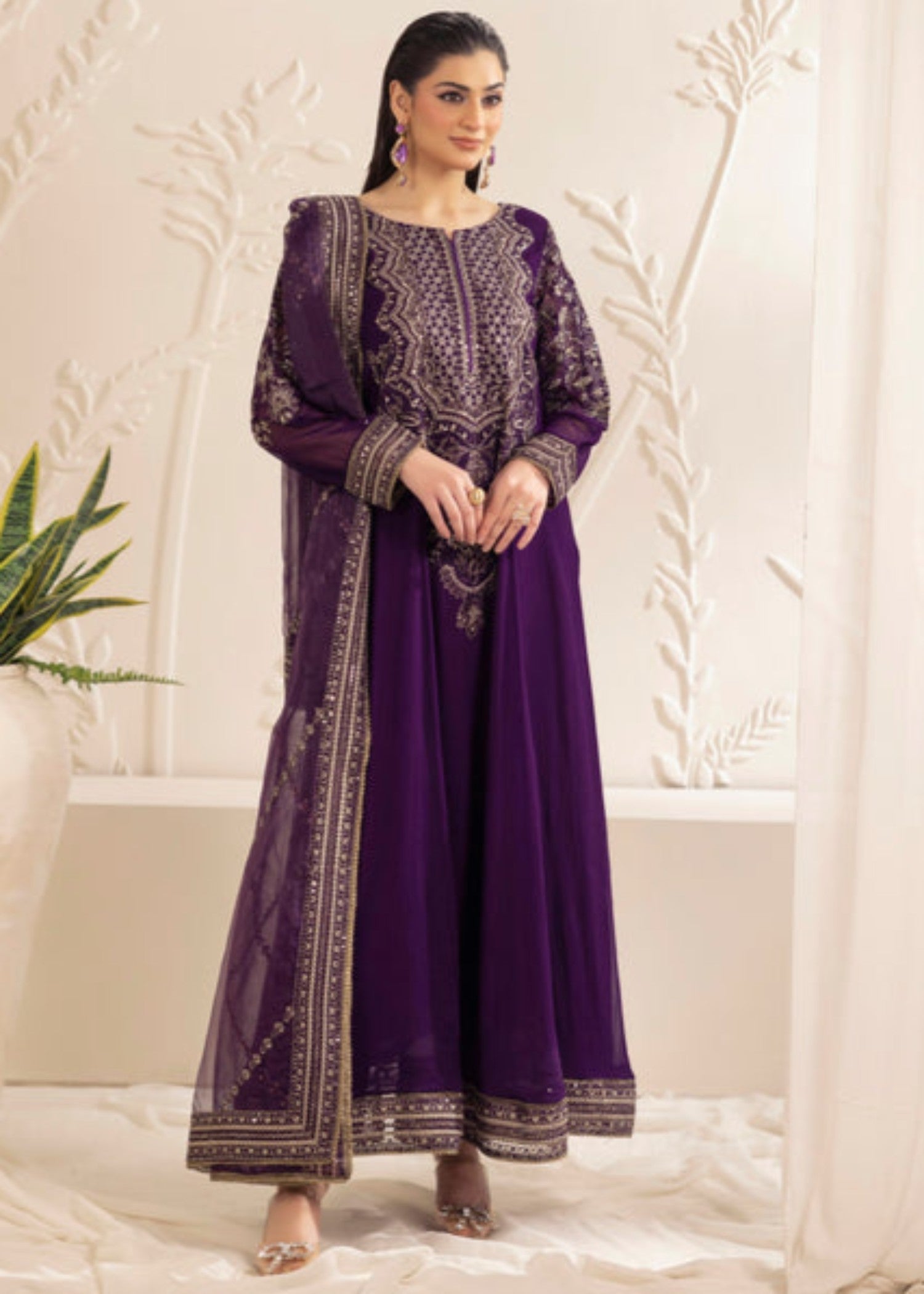 bemberg crinkle chiffon Maxi in Egg plant