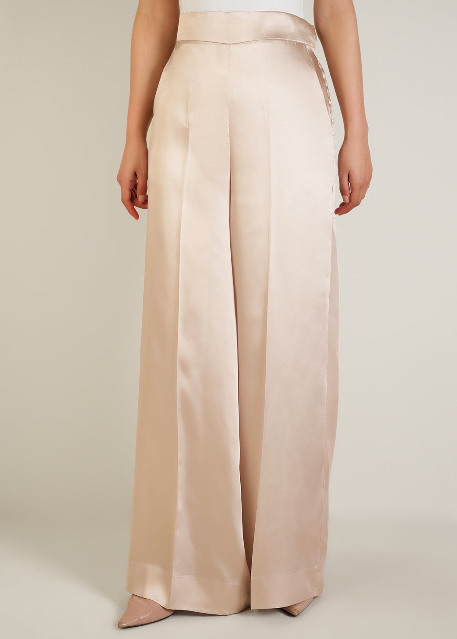 silk Pants in Ivory