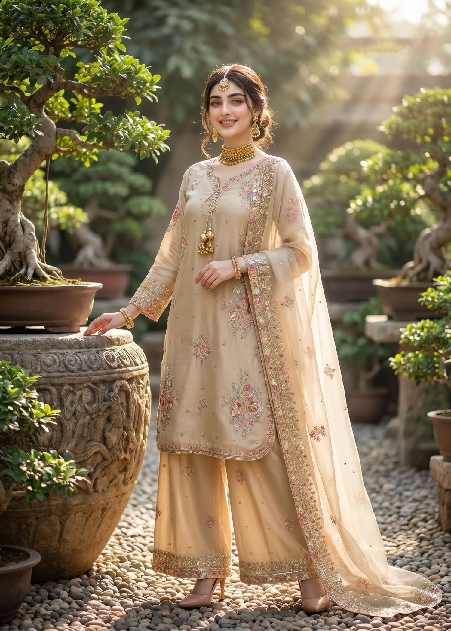 kattan silk Kurta Set in Gold