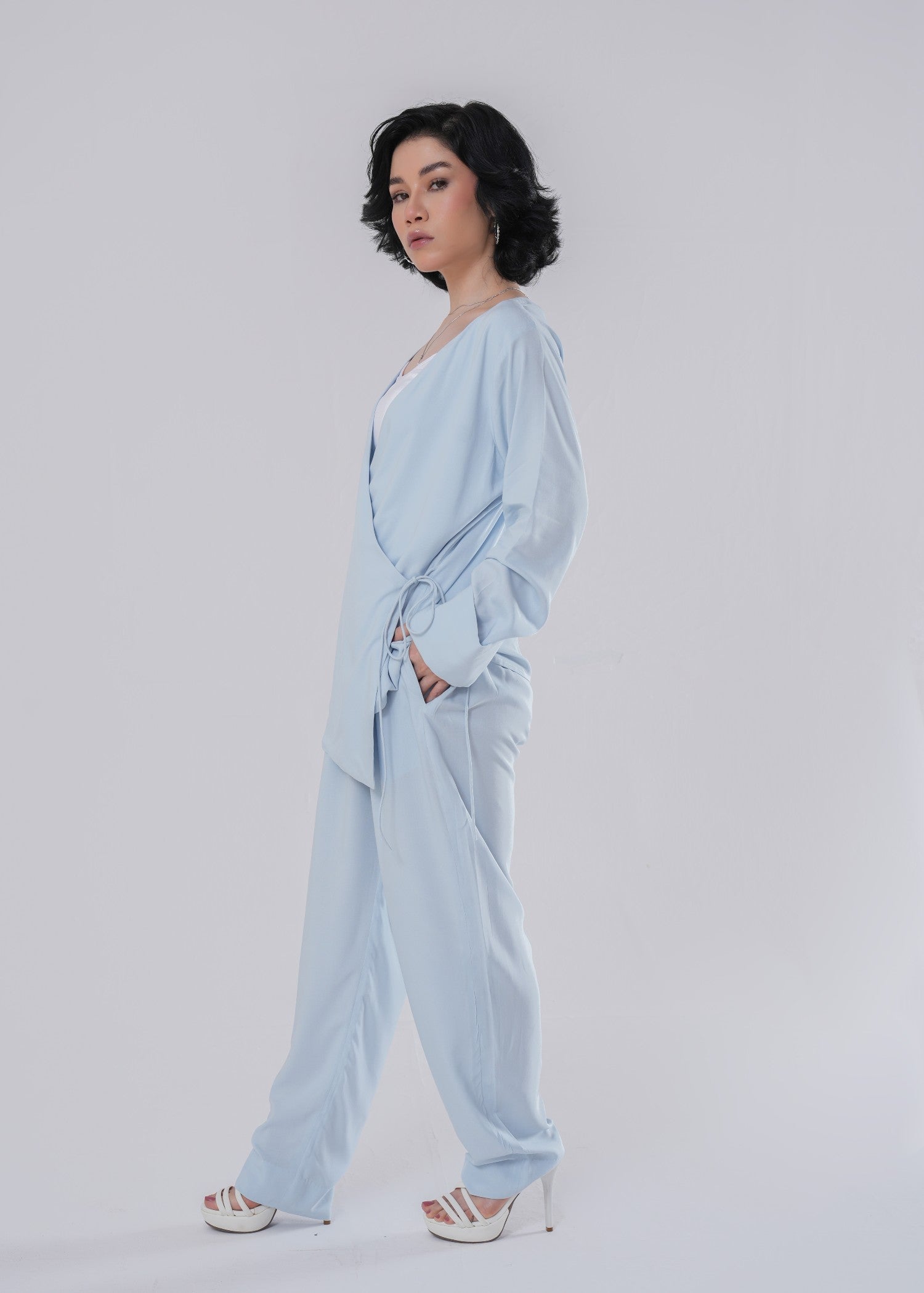 linen Co Ord Sets in Sky blue