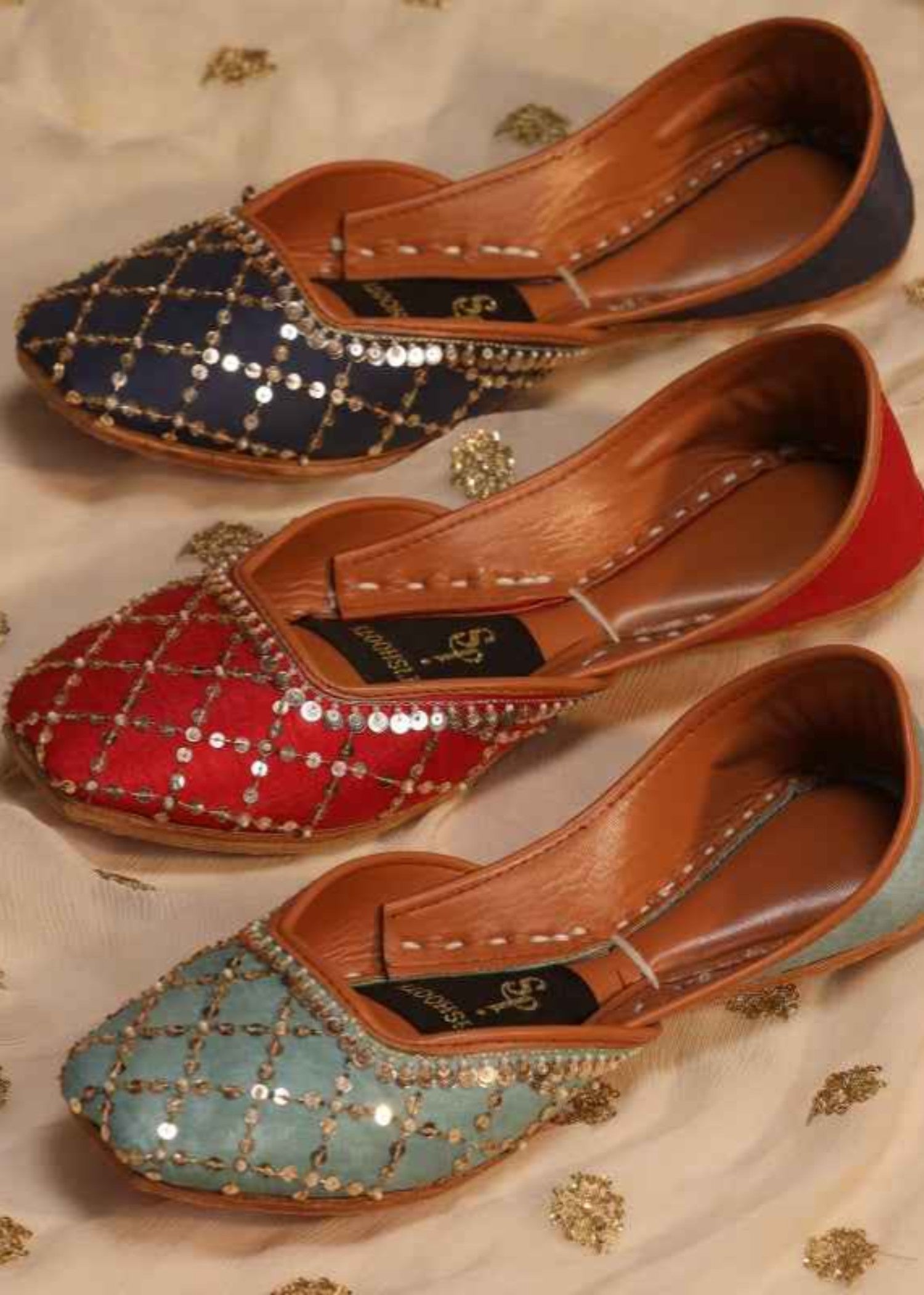 Khussa in Turquoise by - High Quality Women Khussa ITE2730