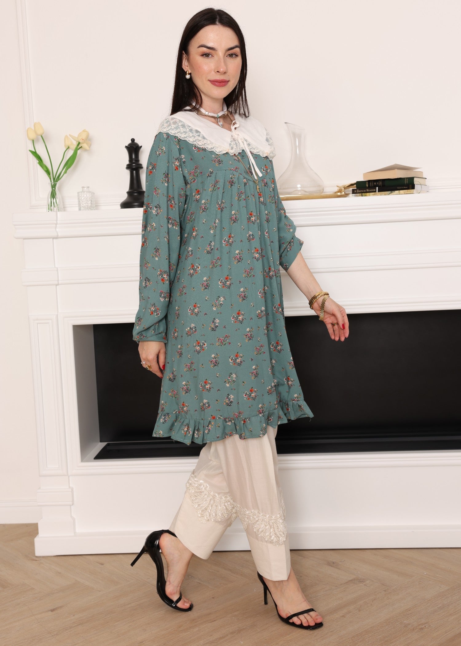 cotton Tunic in Steel teal