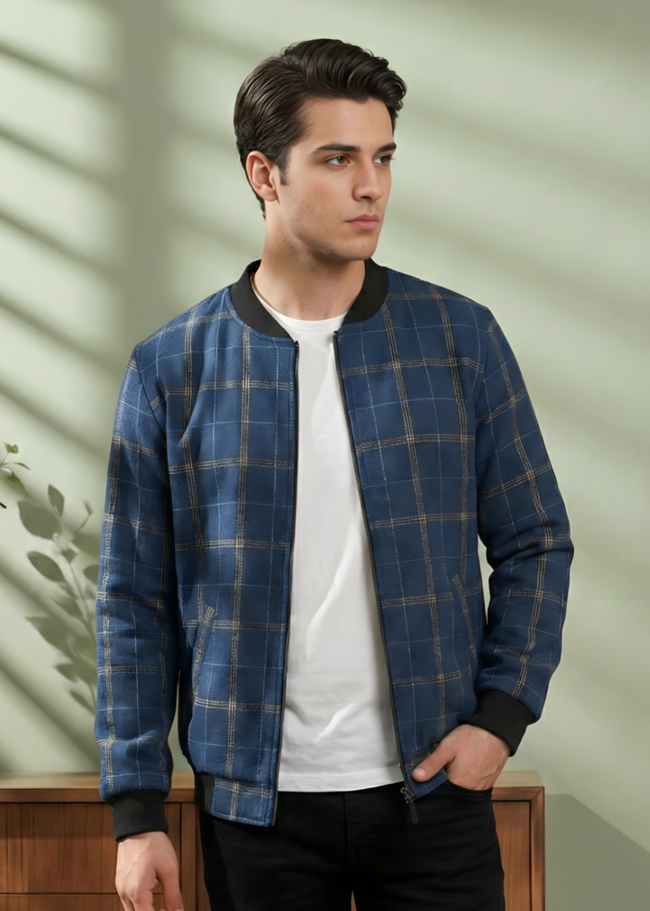 herringbone Jacket in Blue