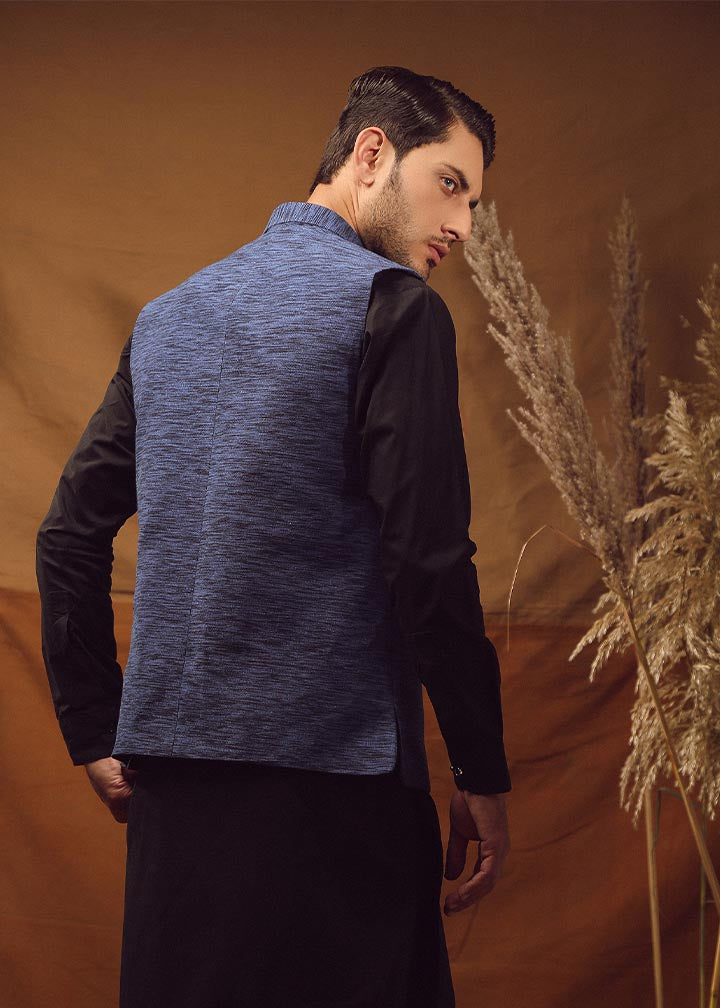 cotton Waistcoat in Blue