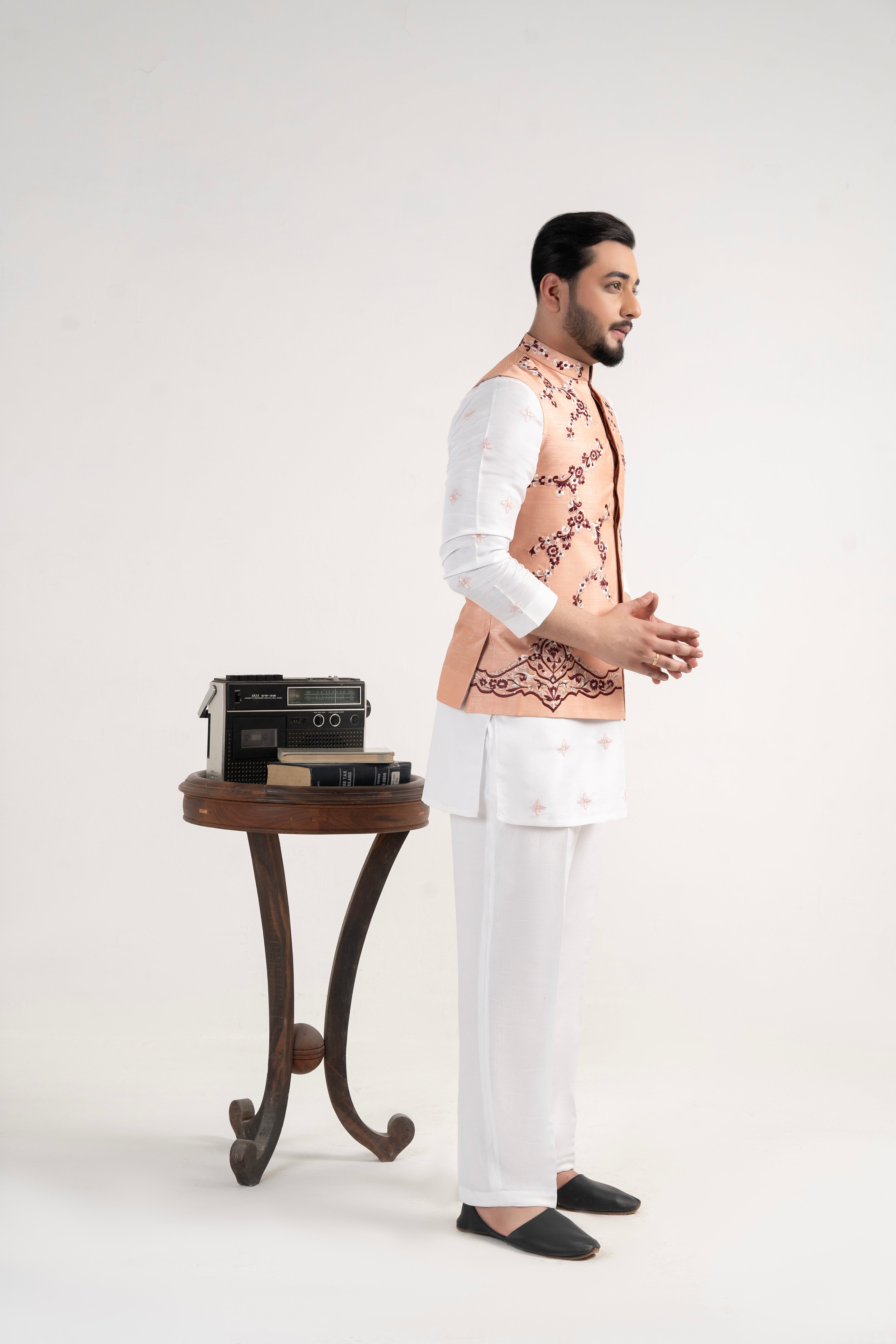silk Waistcoat in Light pink