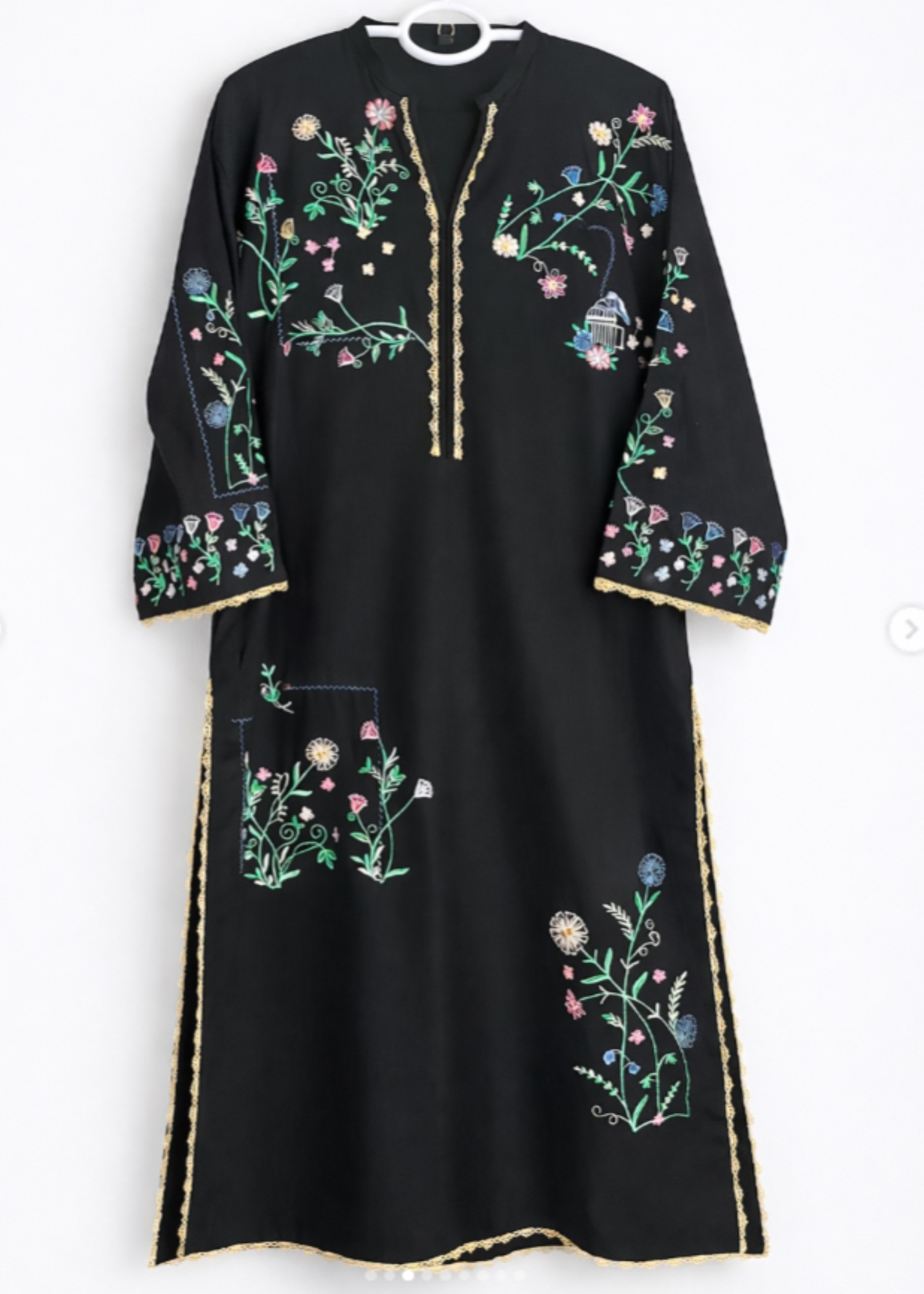 cotton Kurta Set in Jet black