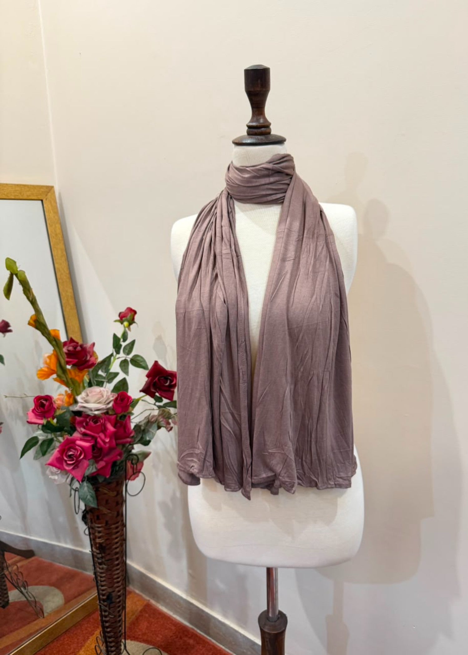 jersey knit Hijab in Almond brown