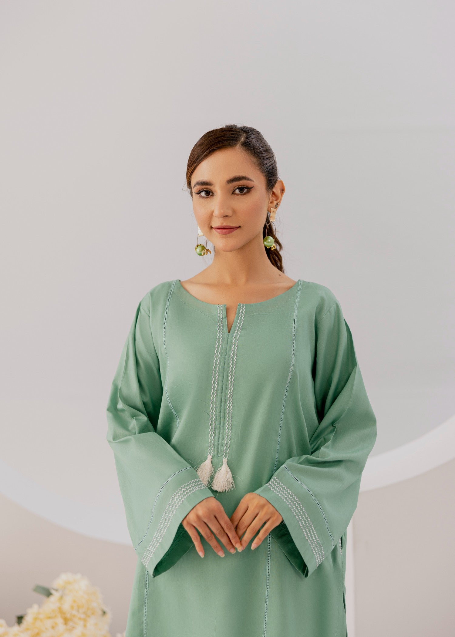 cotton Kurti in Pastel green