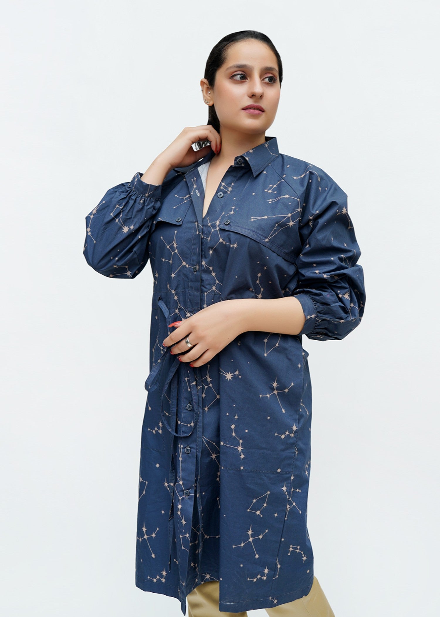 cotton Tunic in Navy blue