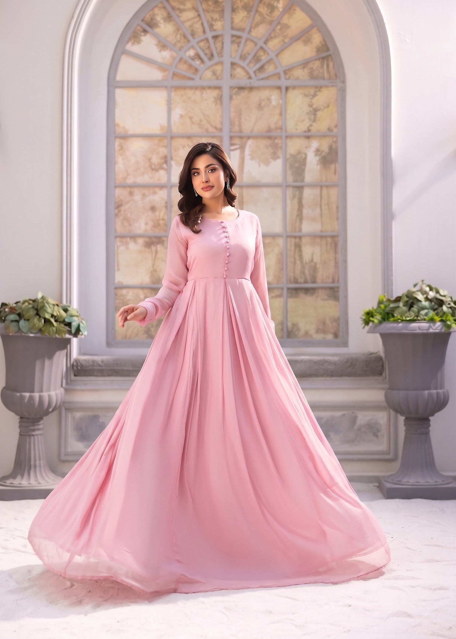 chiffon Maxi in Light pink