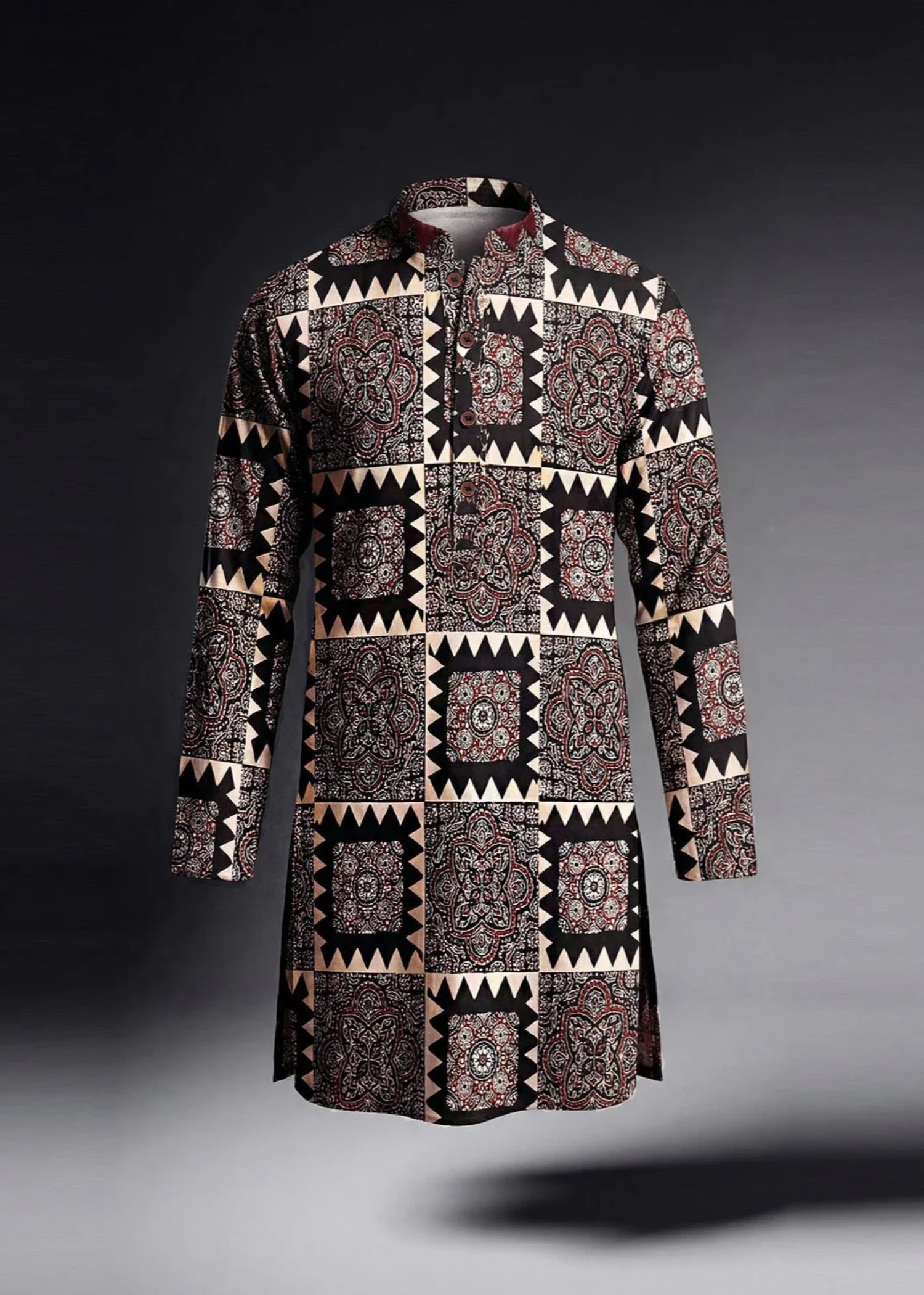 twill polyester Kurta in Multi