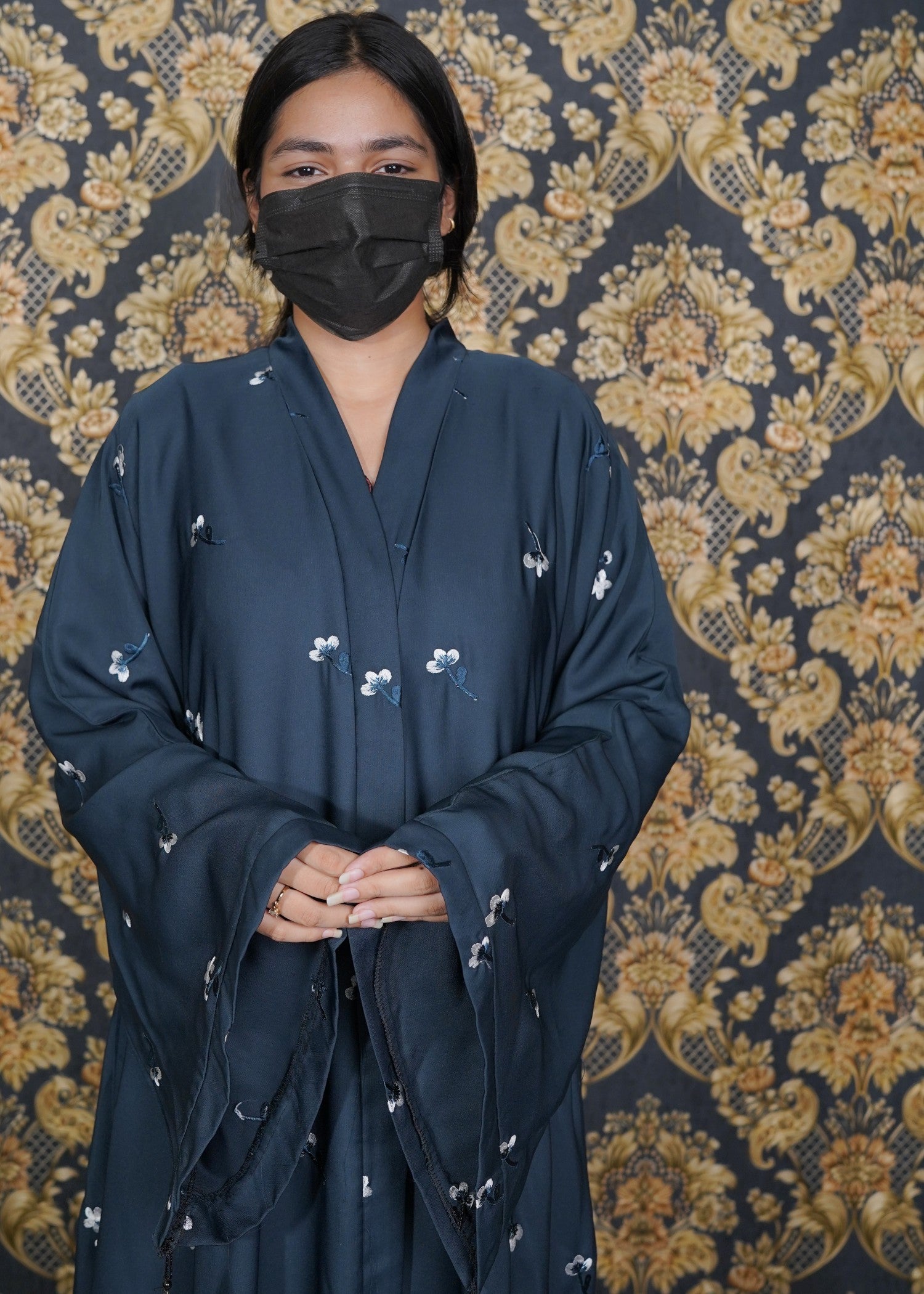 thai silk Abaya in Teal