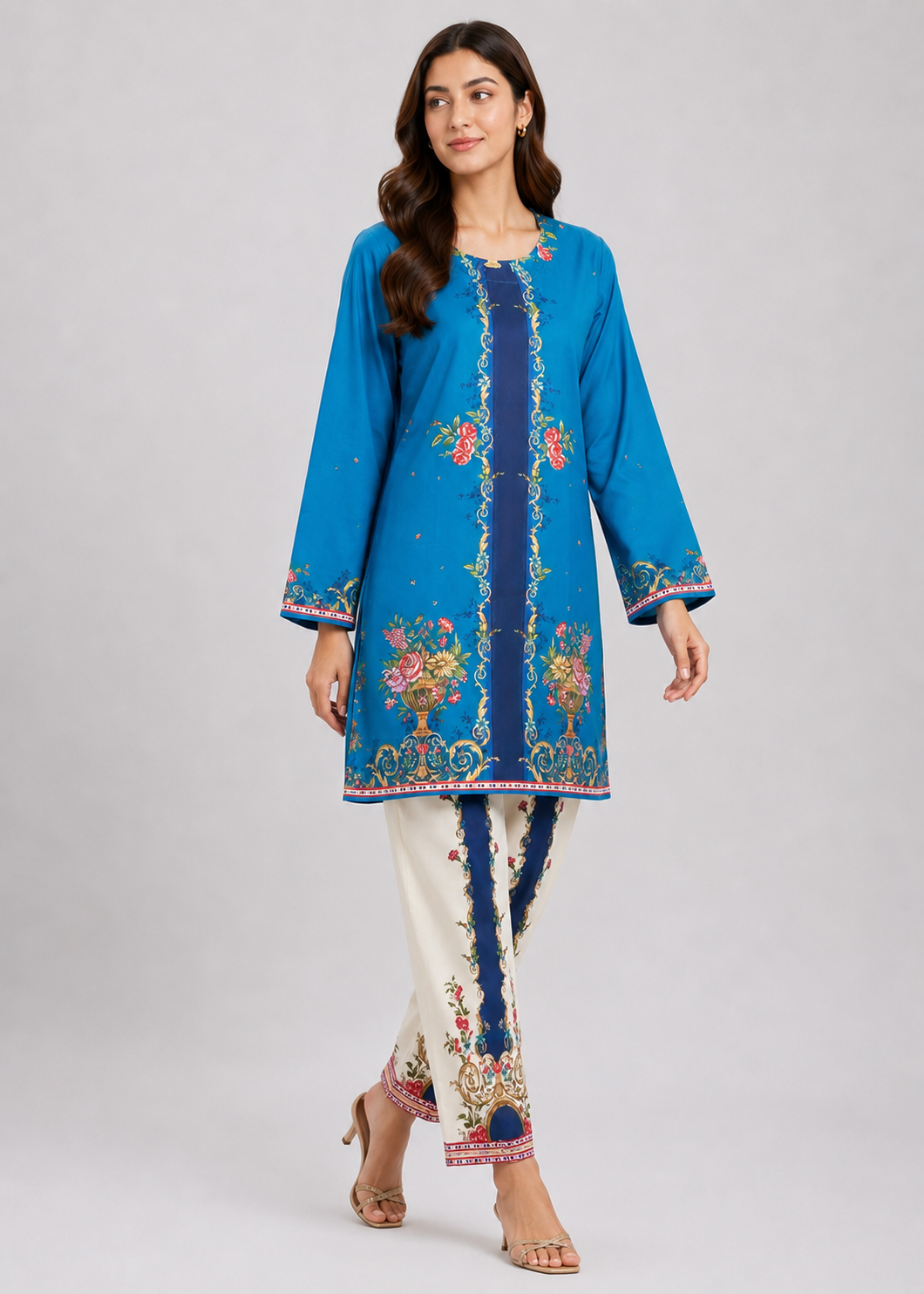 poly lawn Co Ord Sets in Cerulean