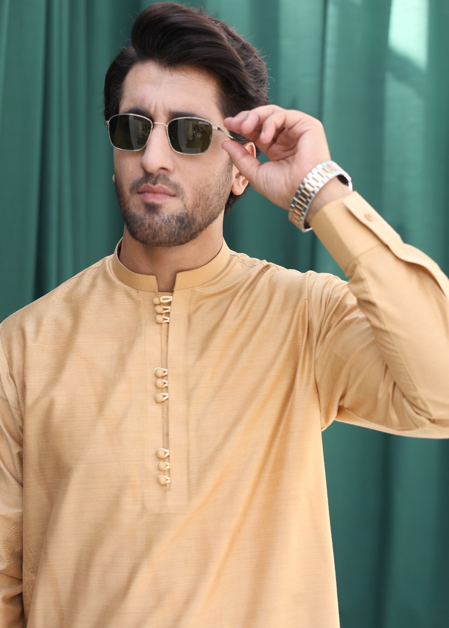 wash & wear Kurta Set in Peach orange