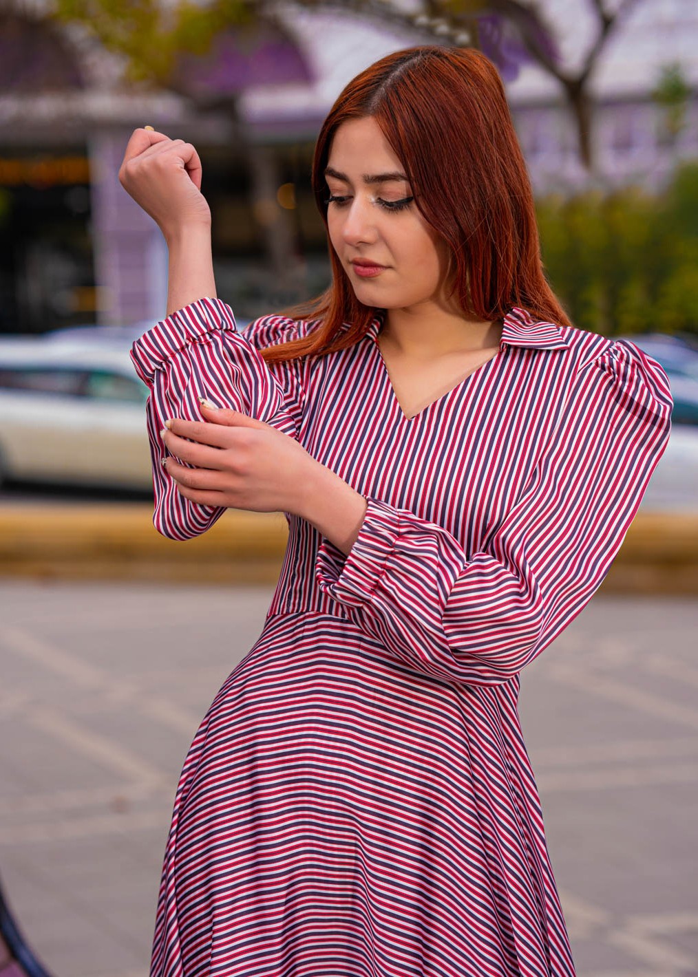 silk Dress in Multi