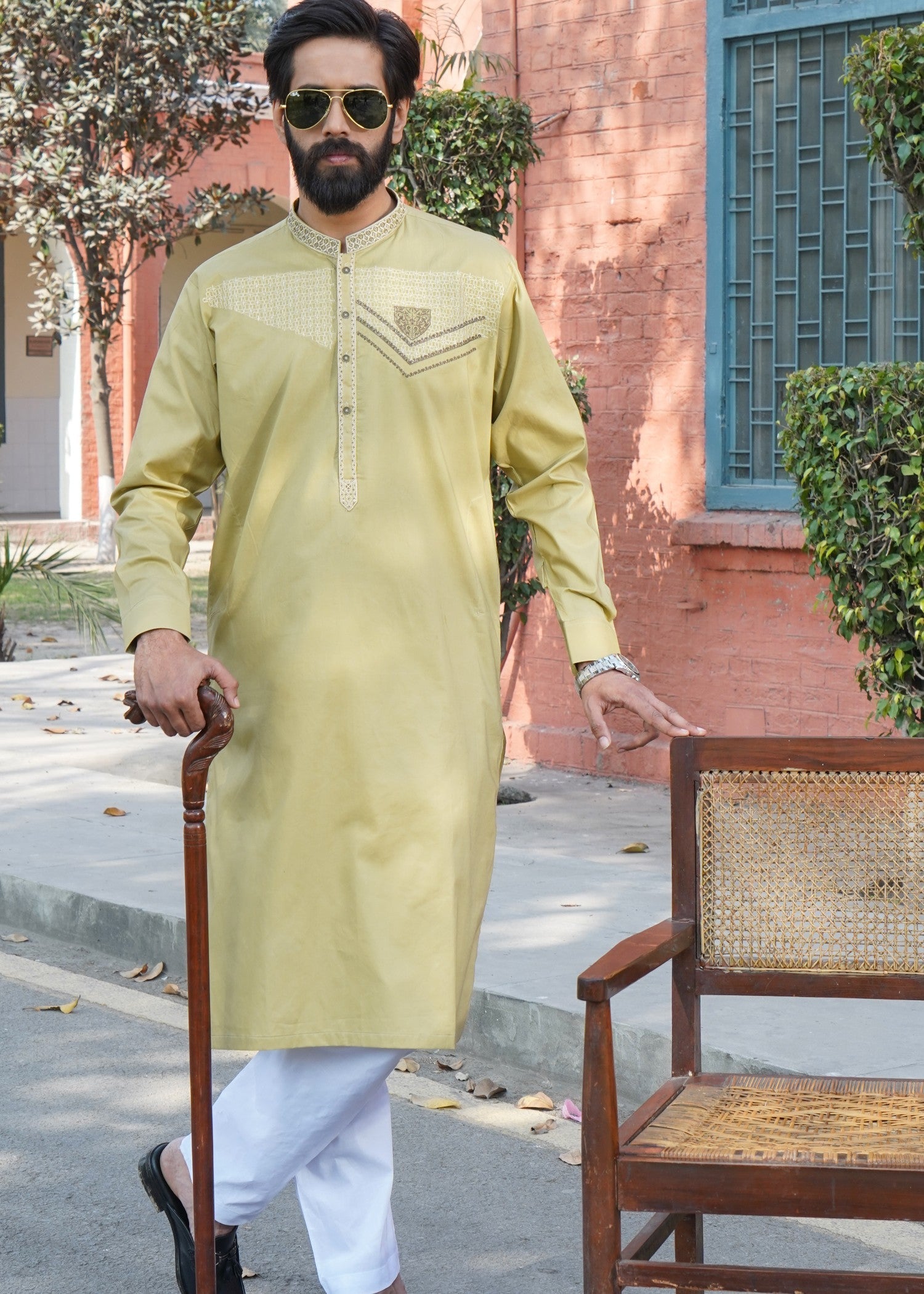 cotton viscose Unstitched in Pistachio green