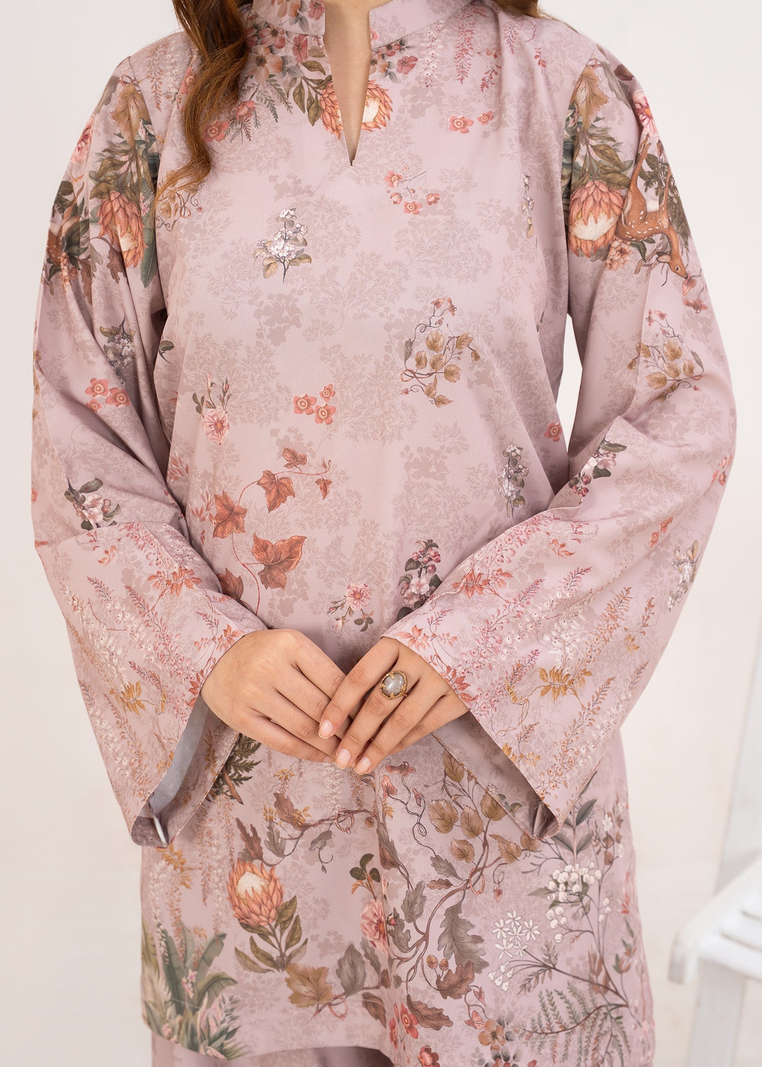 poly lawn Co Ord Sets in Orchid pink