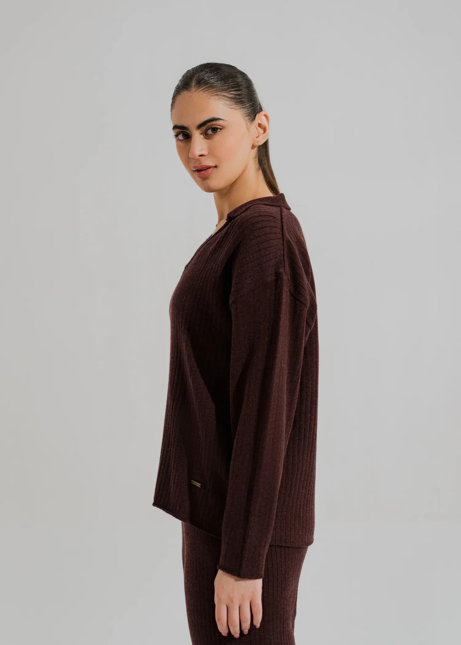jersey knit Sweater in Brown