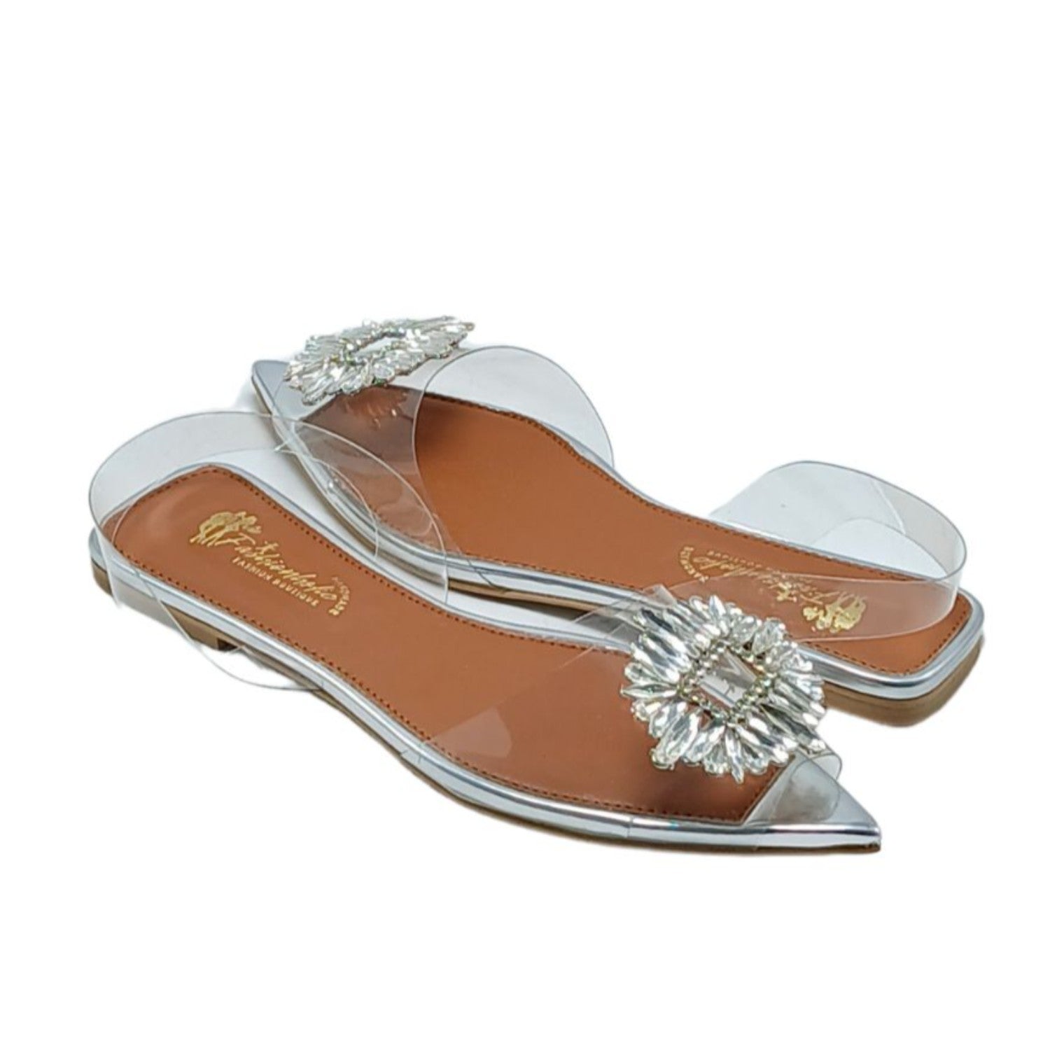 Mules in Silver by - High Quality Women Mules AYT8555