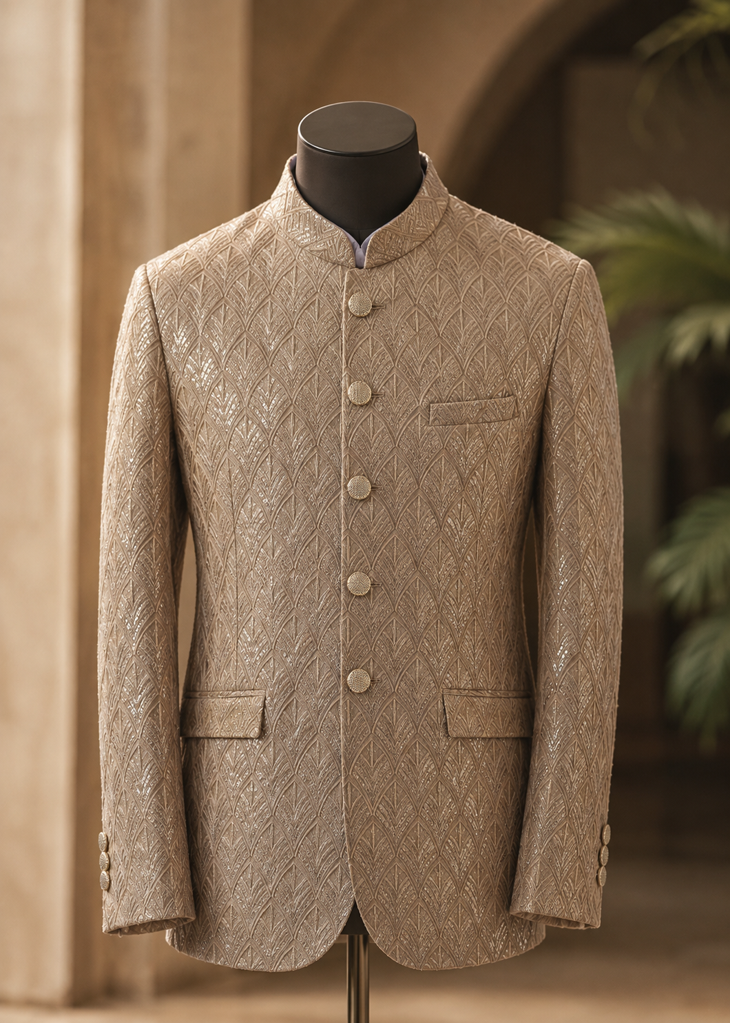 silk Prince Coat in Tan brown