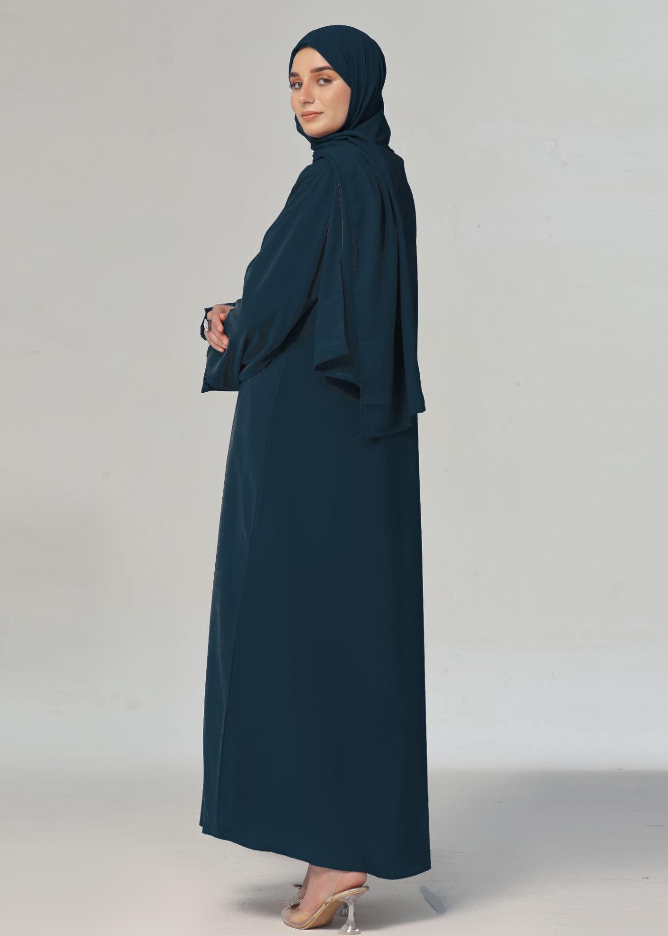 georgette Abaya in Teal