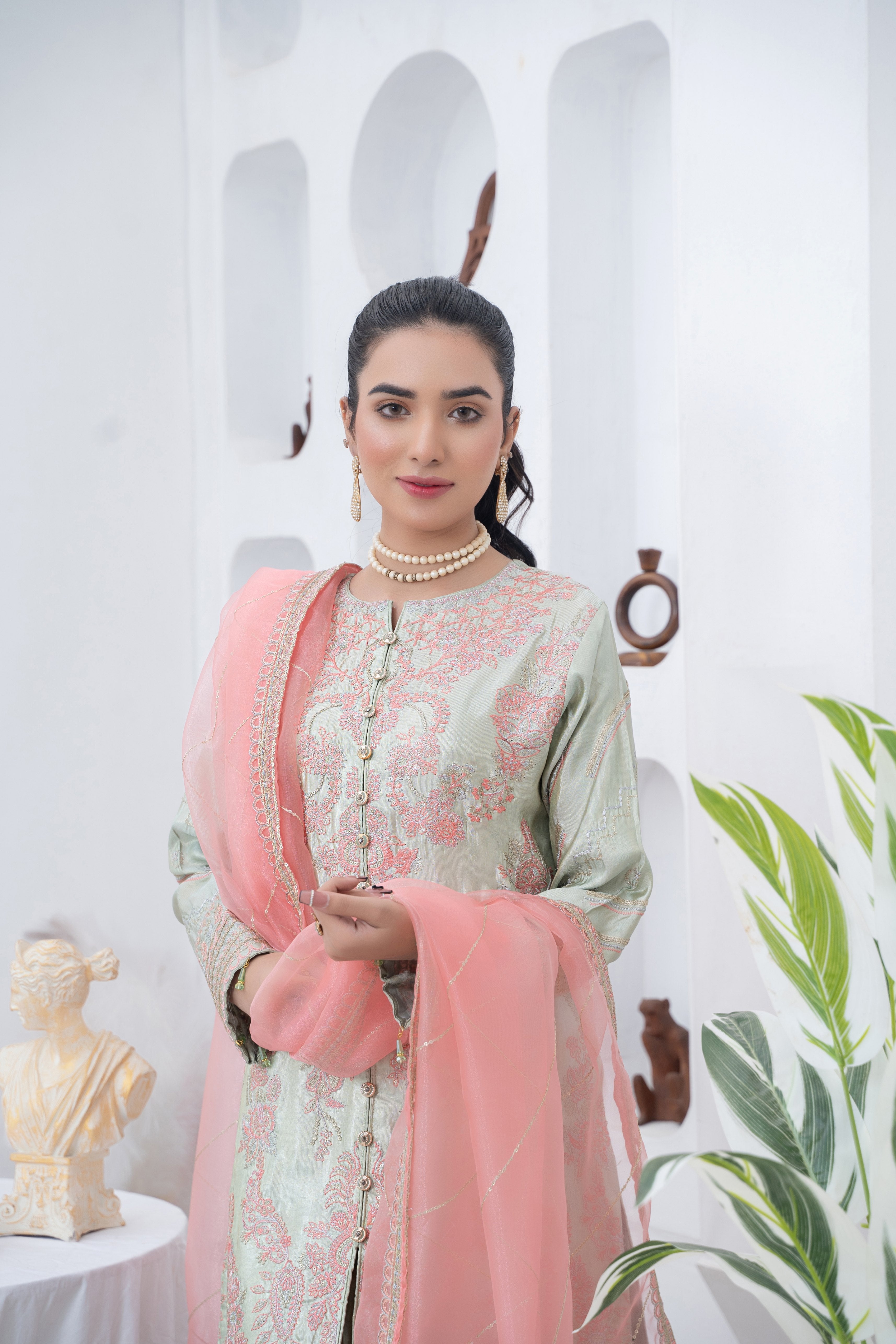 masuri Kurta Set in Mint green