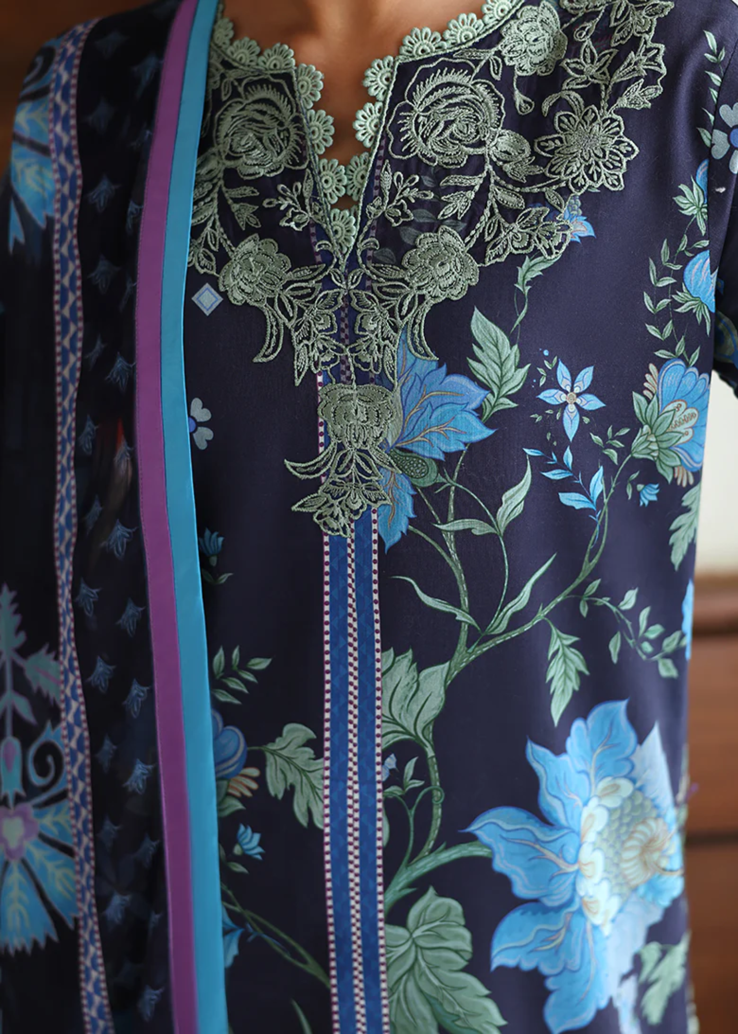 lawn Unstitched in Midnight blue, sky