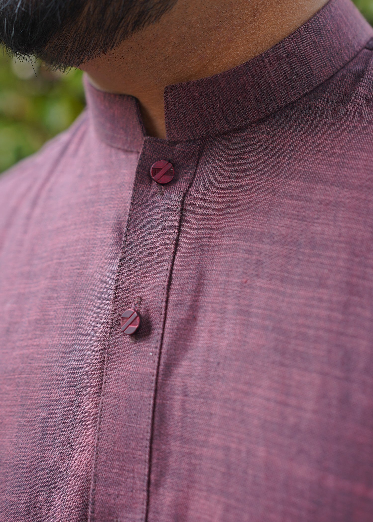 cotton jacquard Kurta in Magenta haze