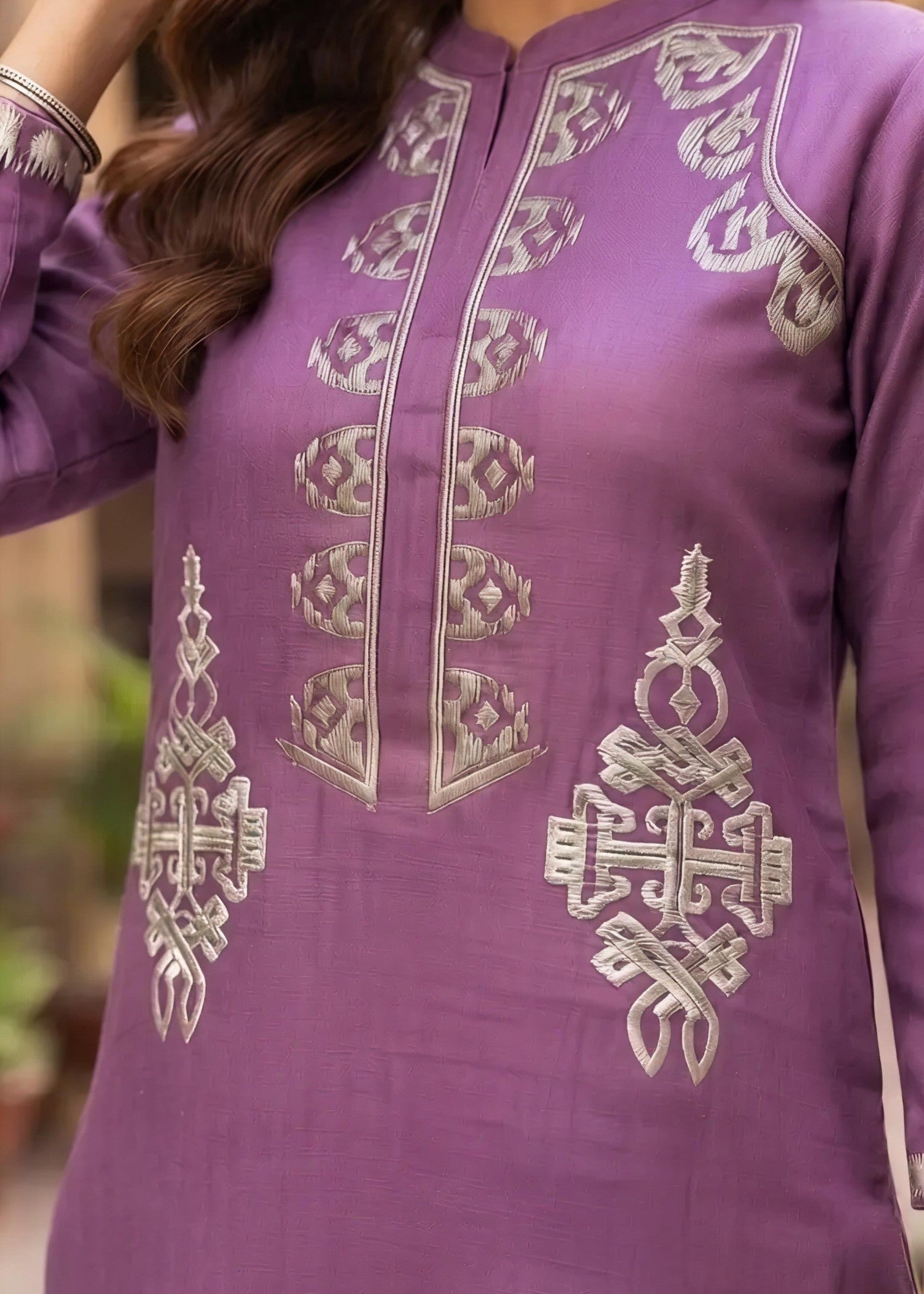 cotton Kurta Set in Violet