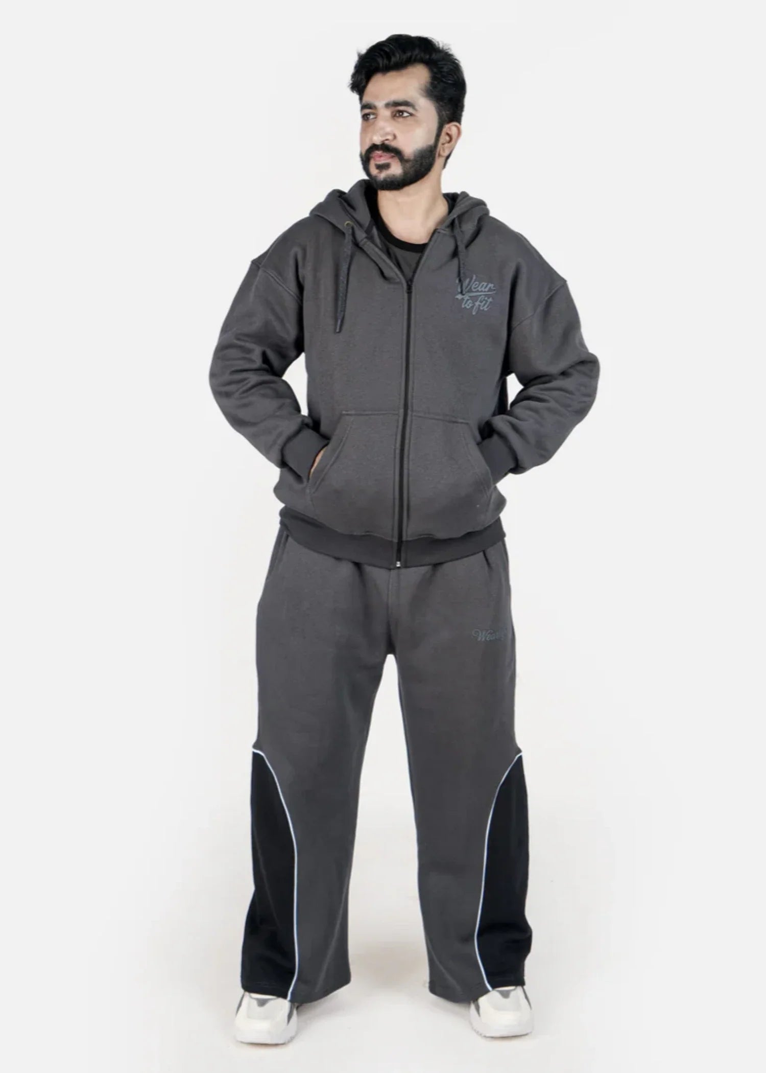 fleece Tracksuit in Charcoal