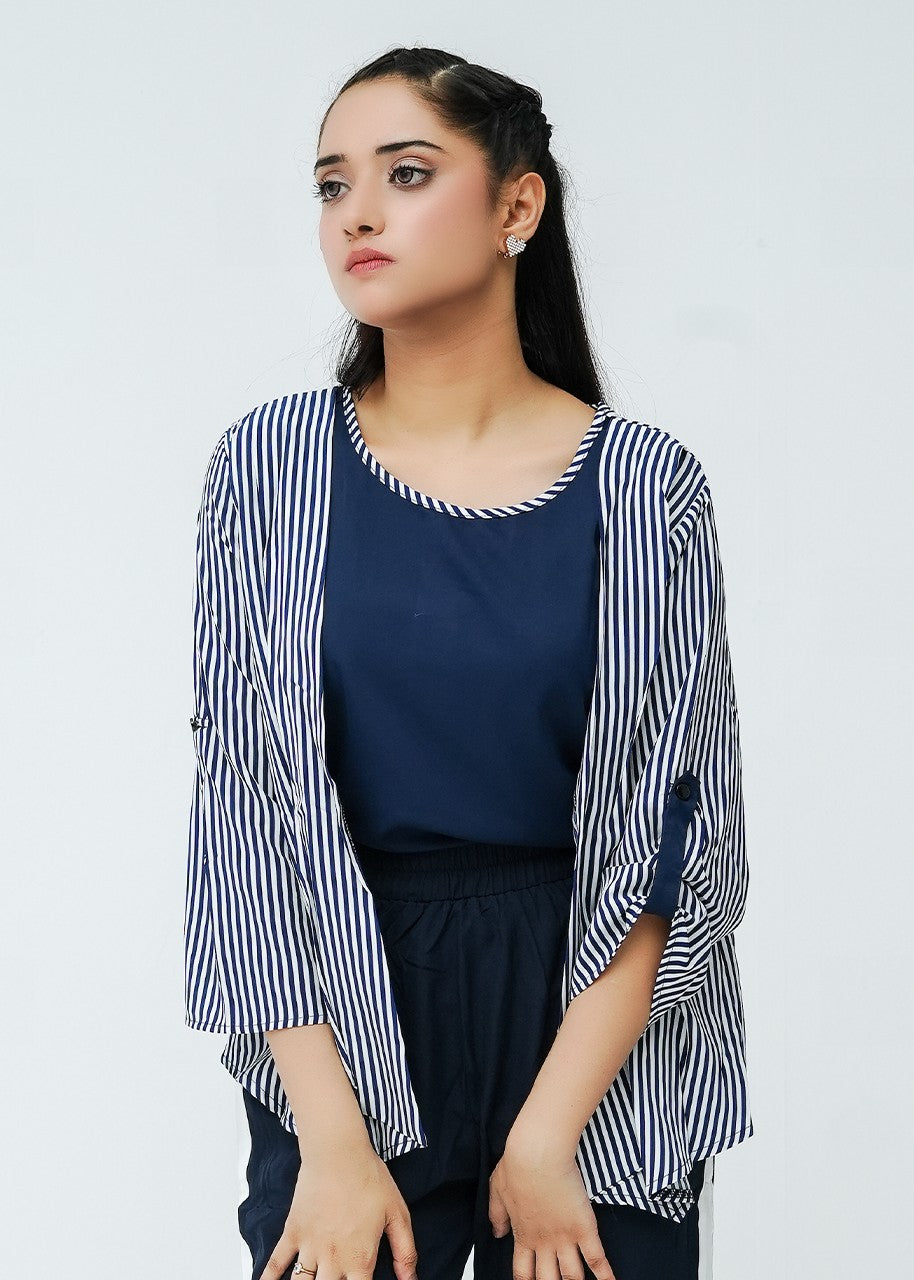viscose Cardigan in Navy blue