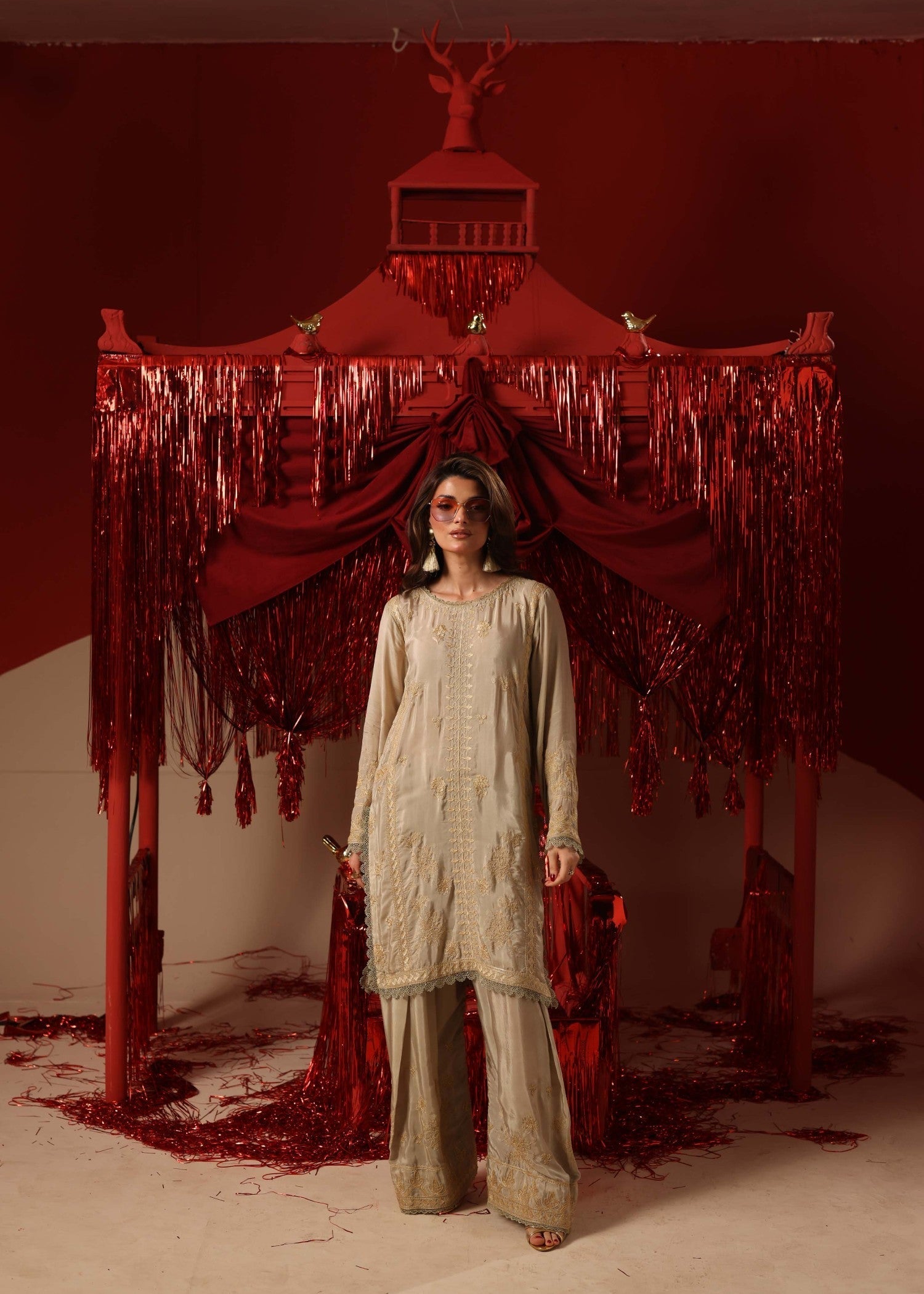 viscose Kurta Set in Vanilla