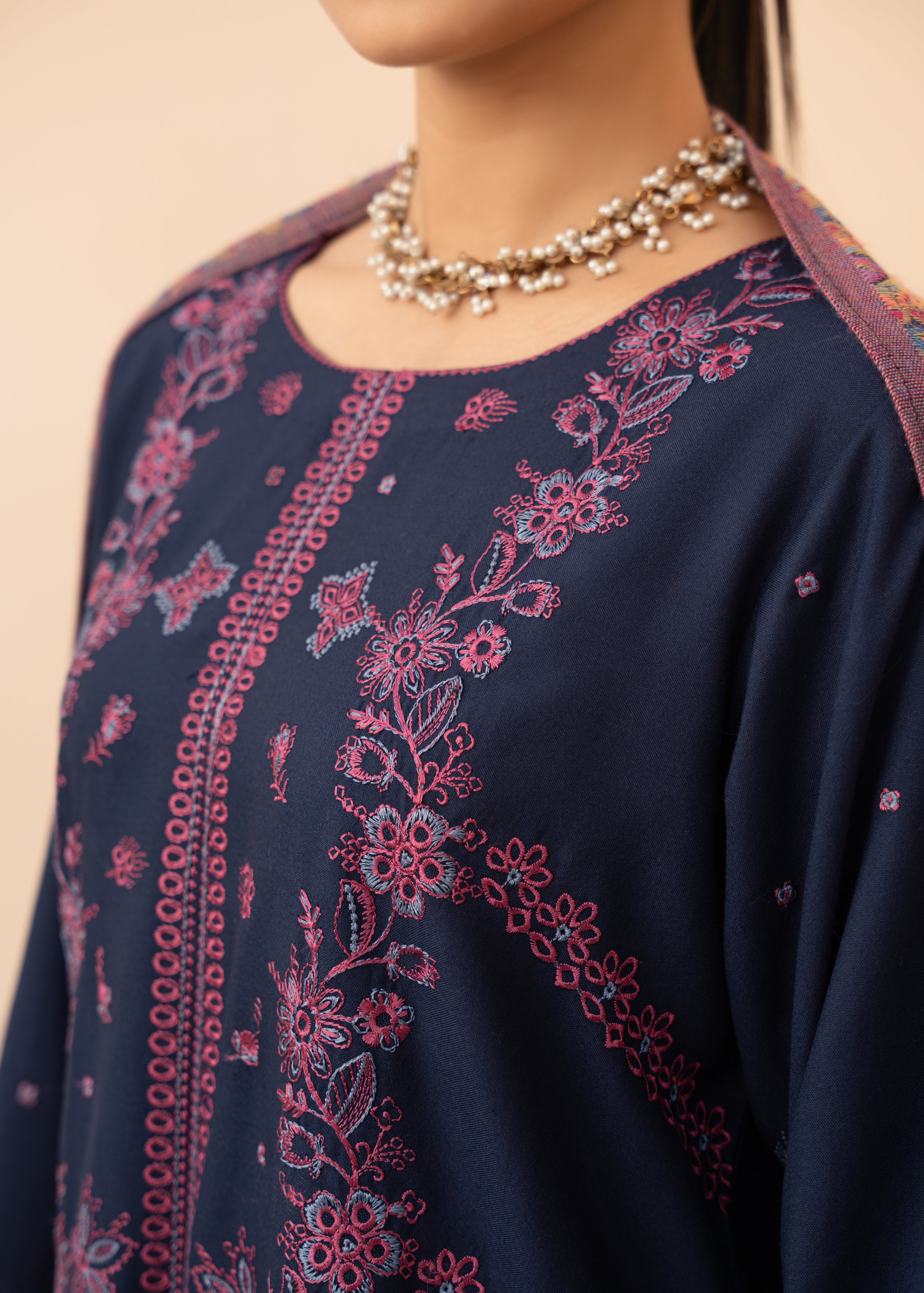 dhanak Kurta Set in Purple
