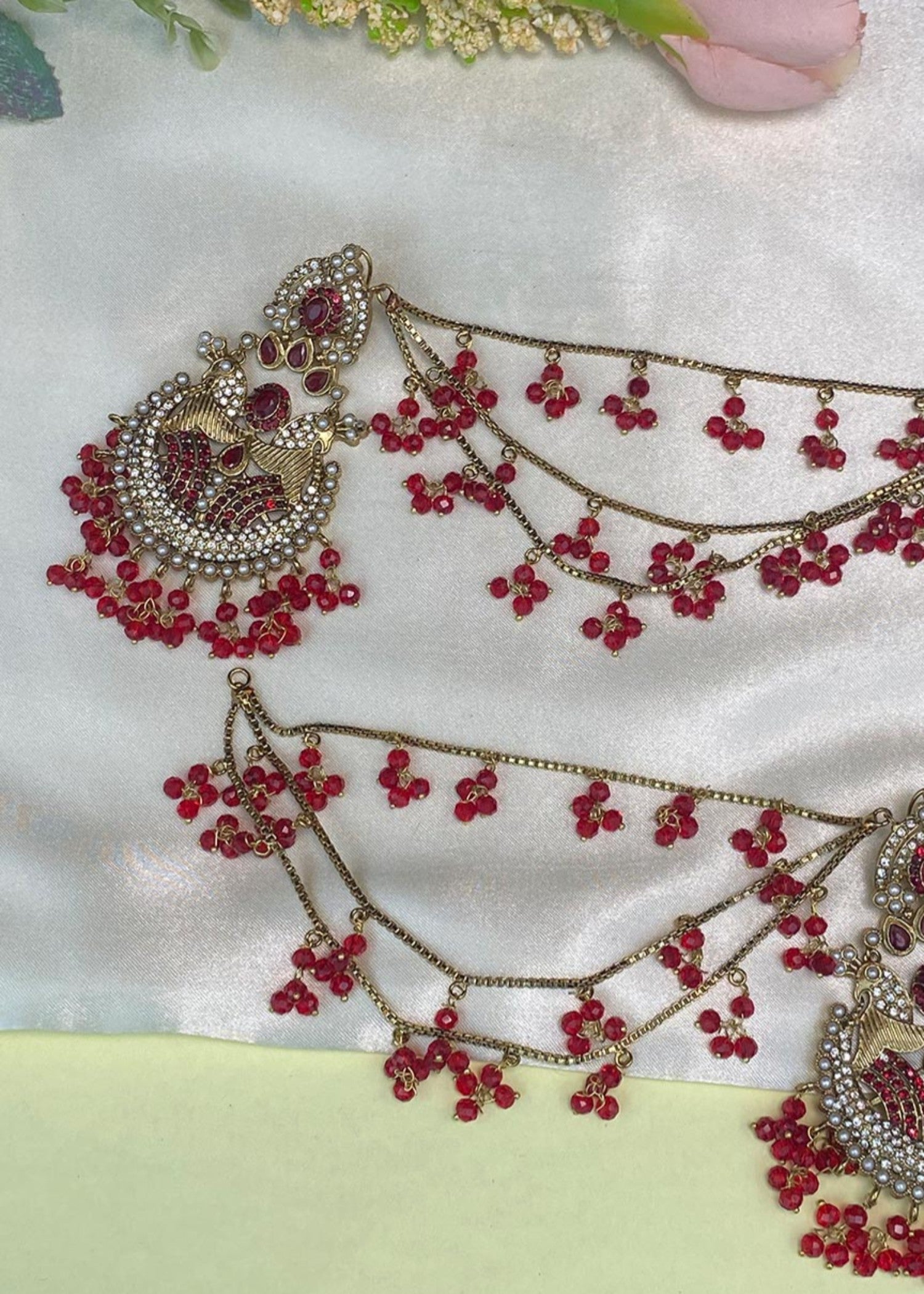 Earrings in Ruby red Color by - Trendy Women Earrings WGF0252