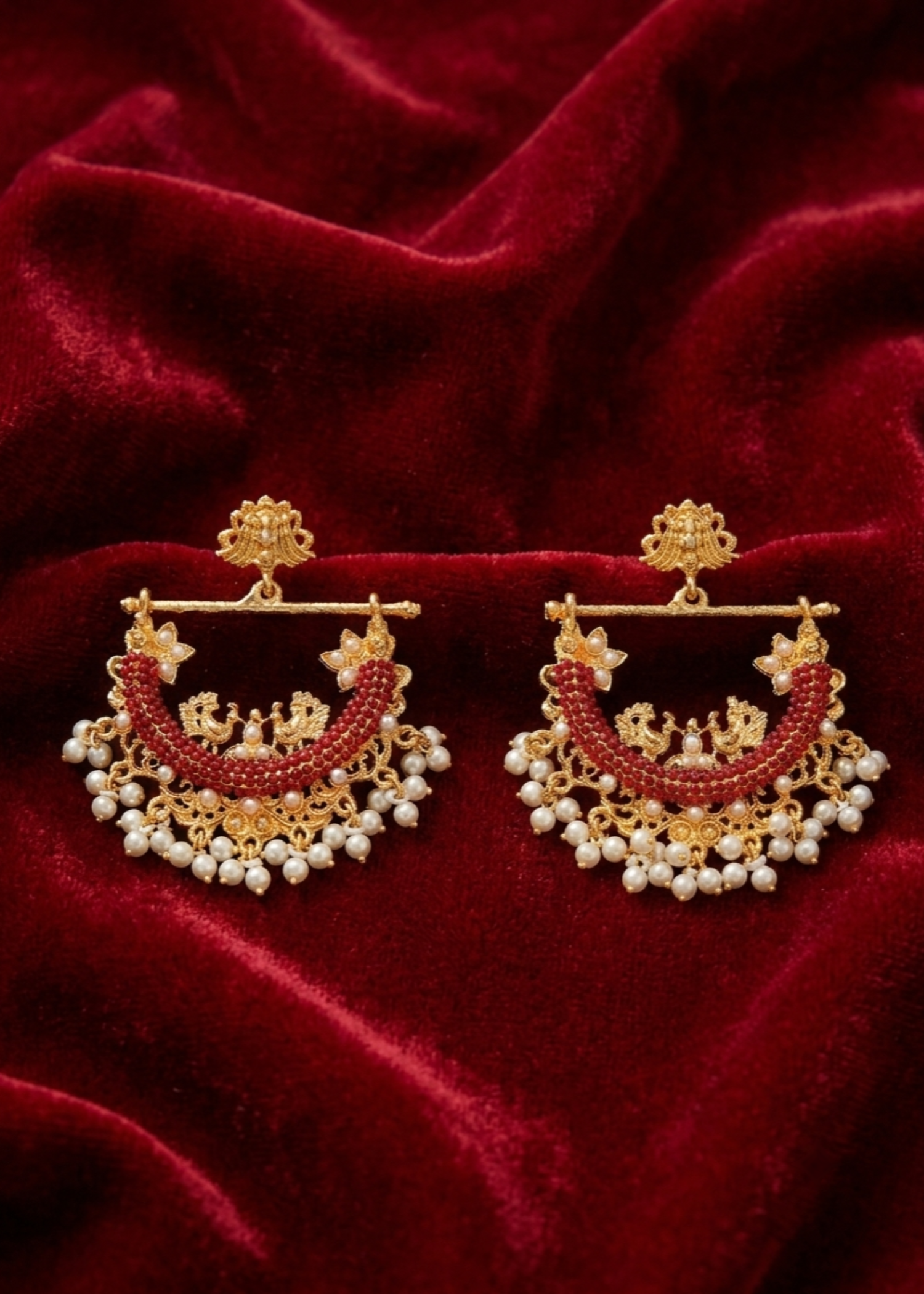 Earrings in Maroon Color by - Trendy Women Earrings UQQ8129
