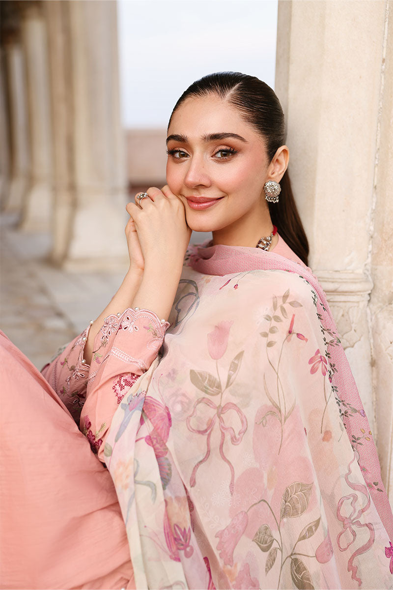 Festive – Dusky Rose - Embroidered Lawn
