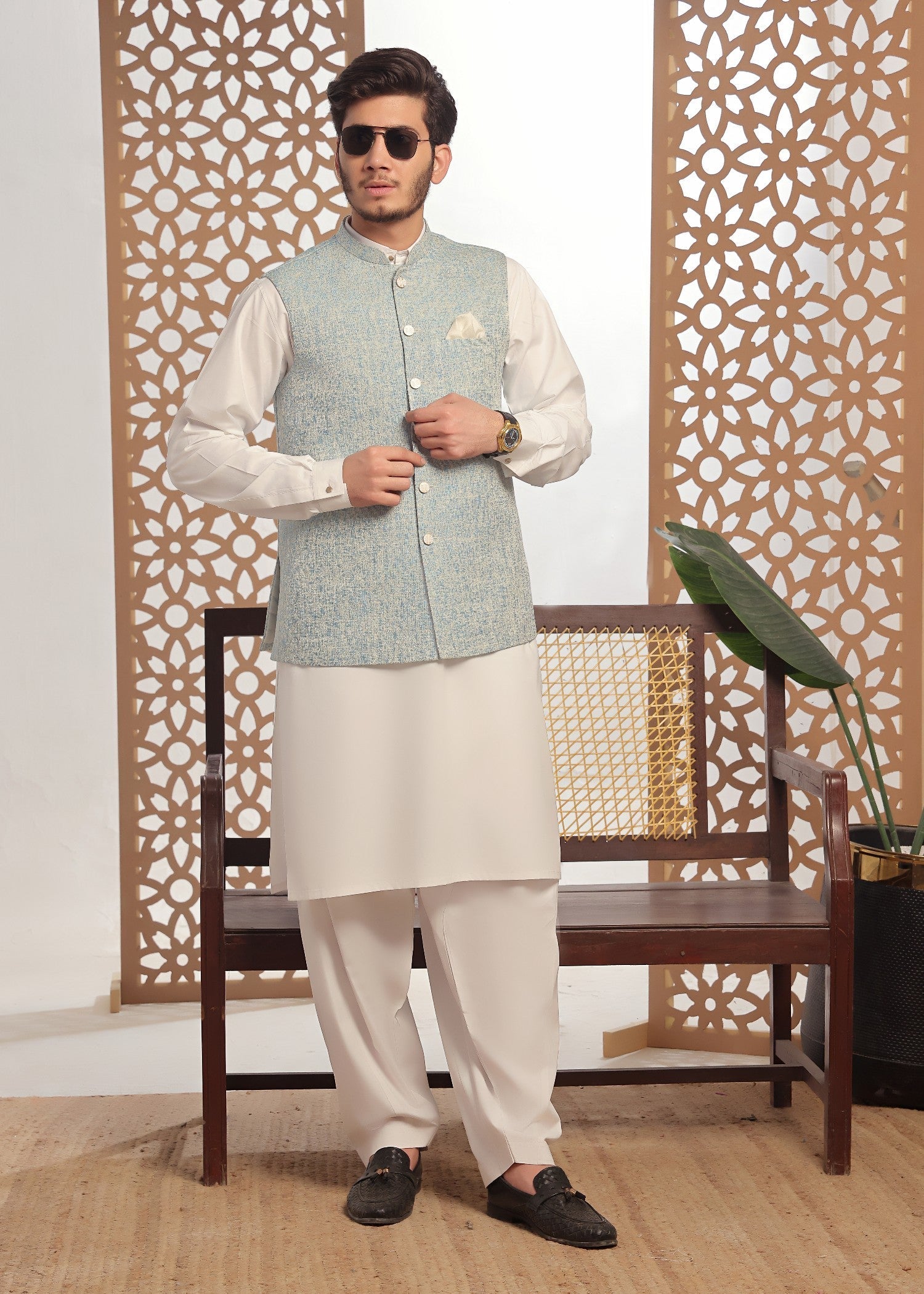 suiting Waistcoat in Sky