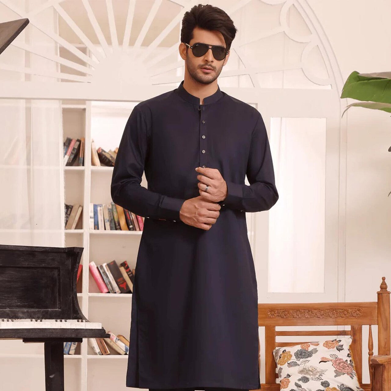 cotton Unstitched in Dark blue