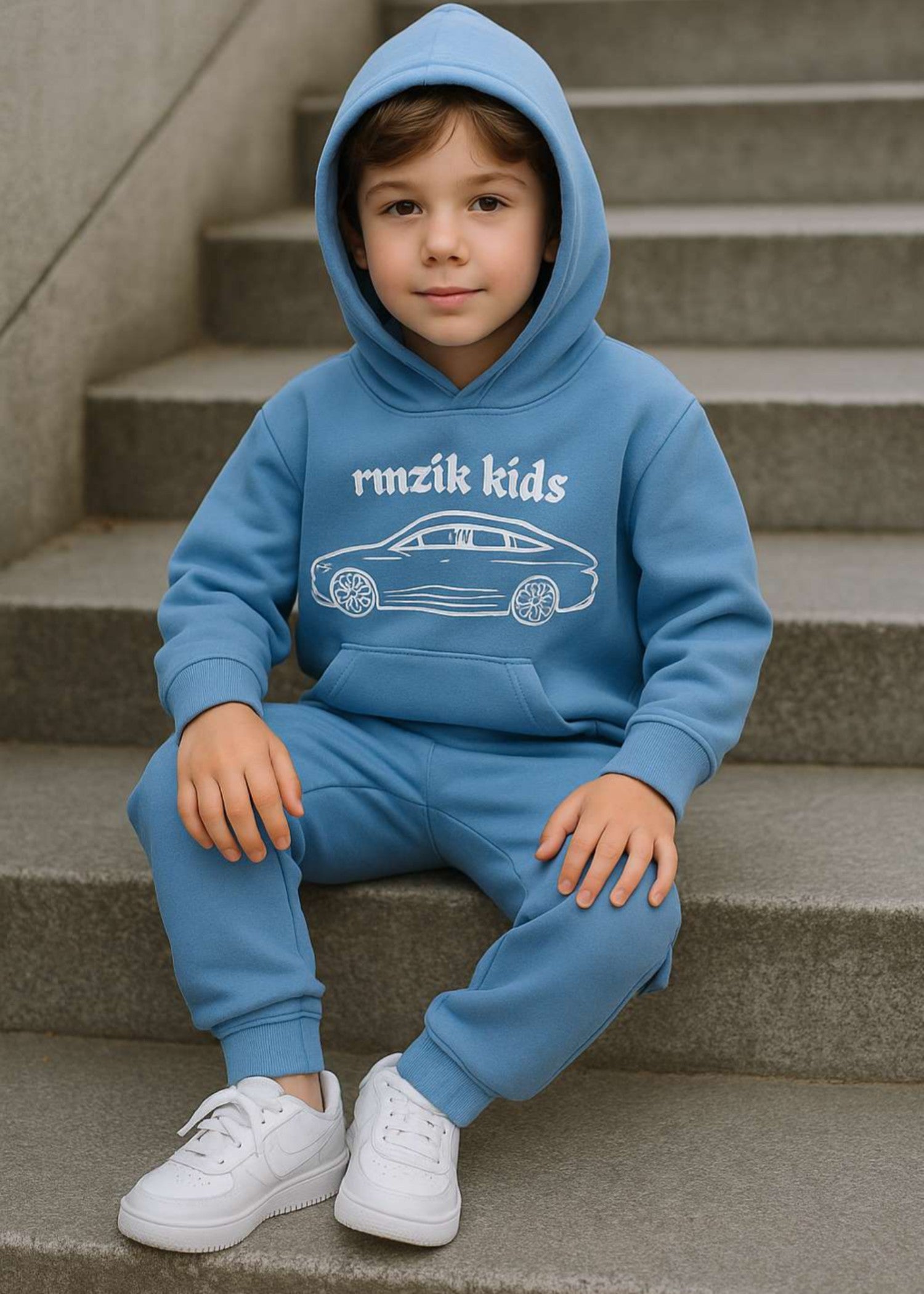 fleece Hoodie in Baby blue