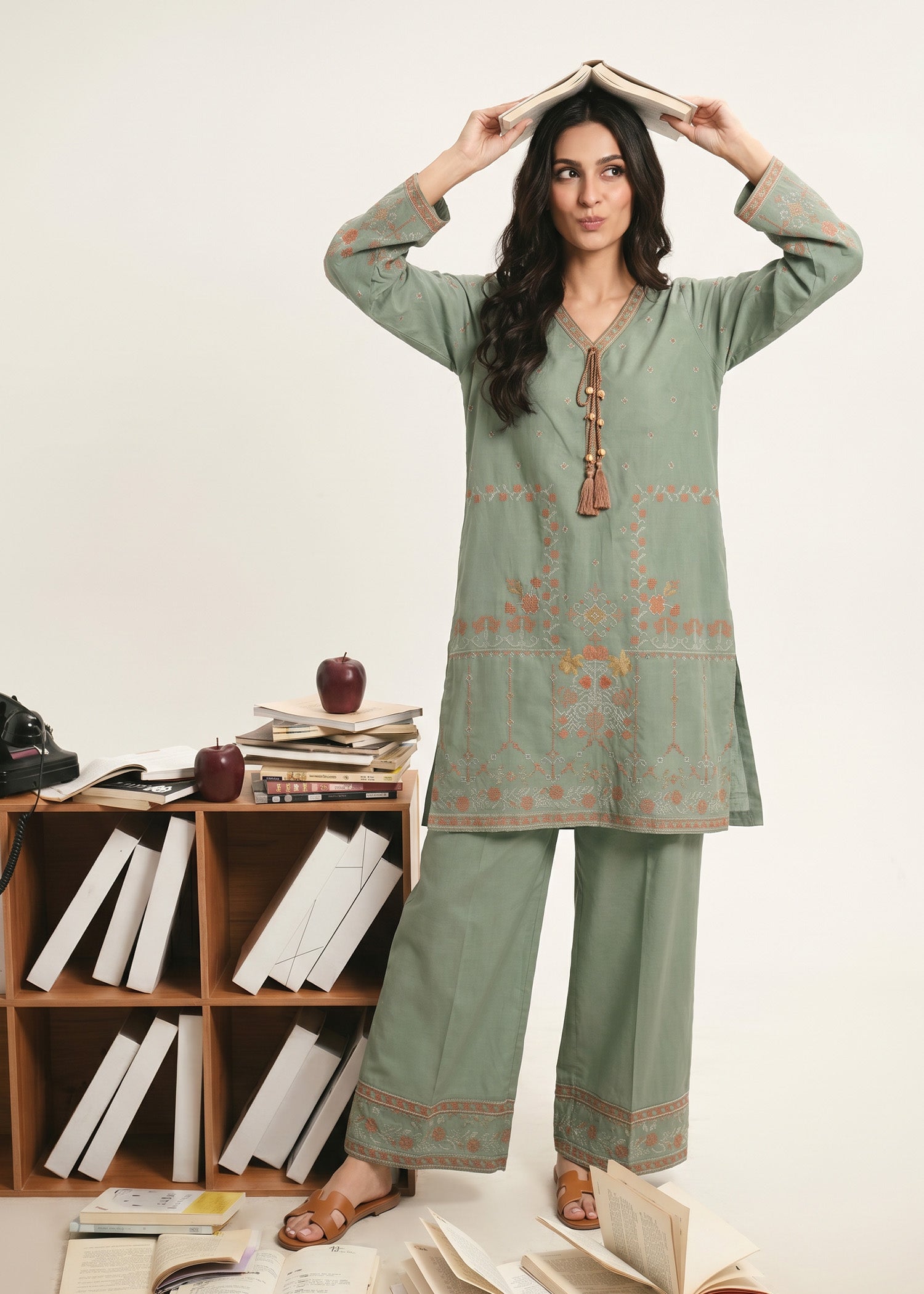 lawn Co Ord Sets in Sage green