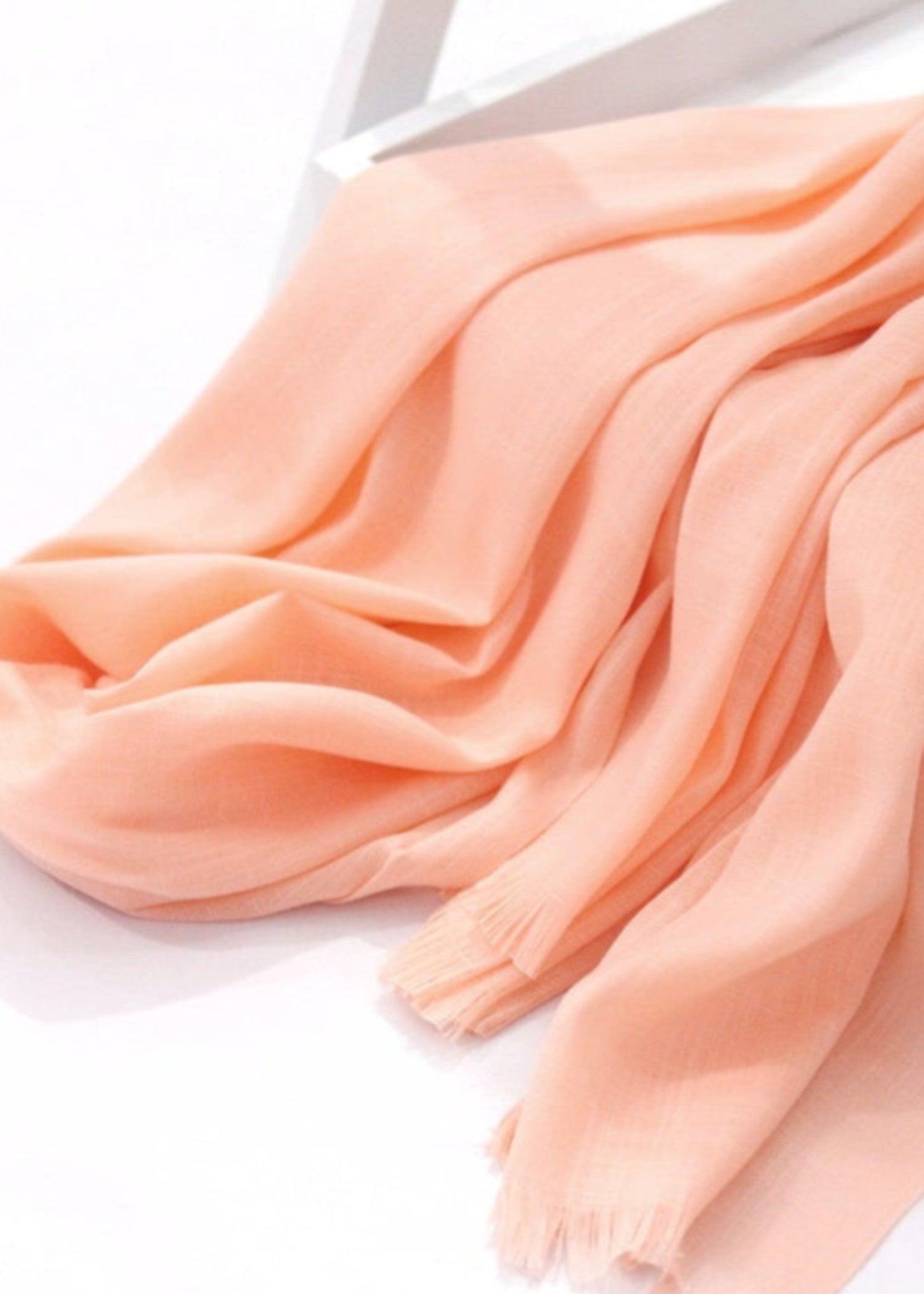 lawn Hijab in Peach orange