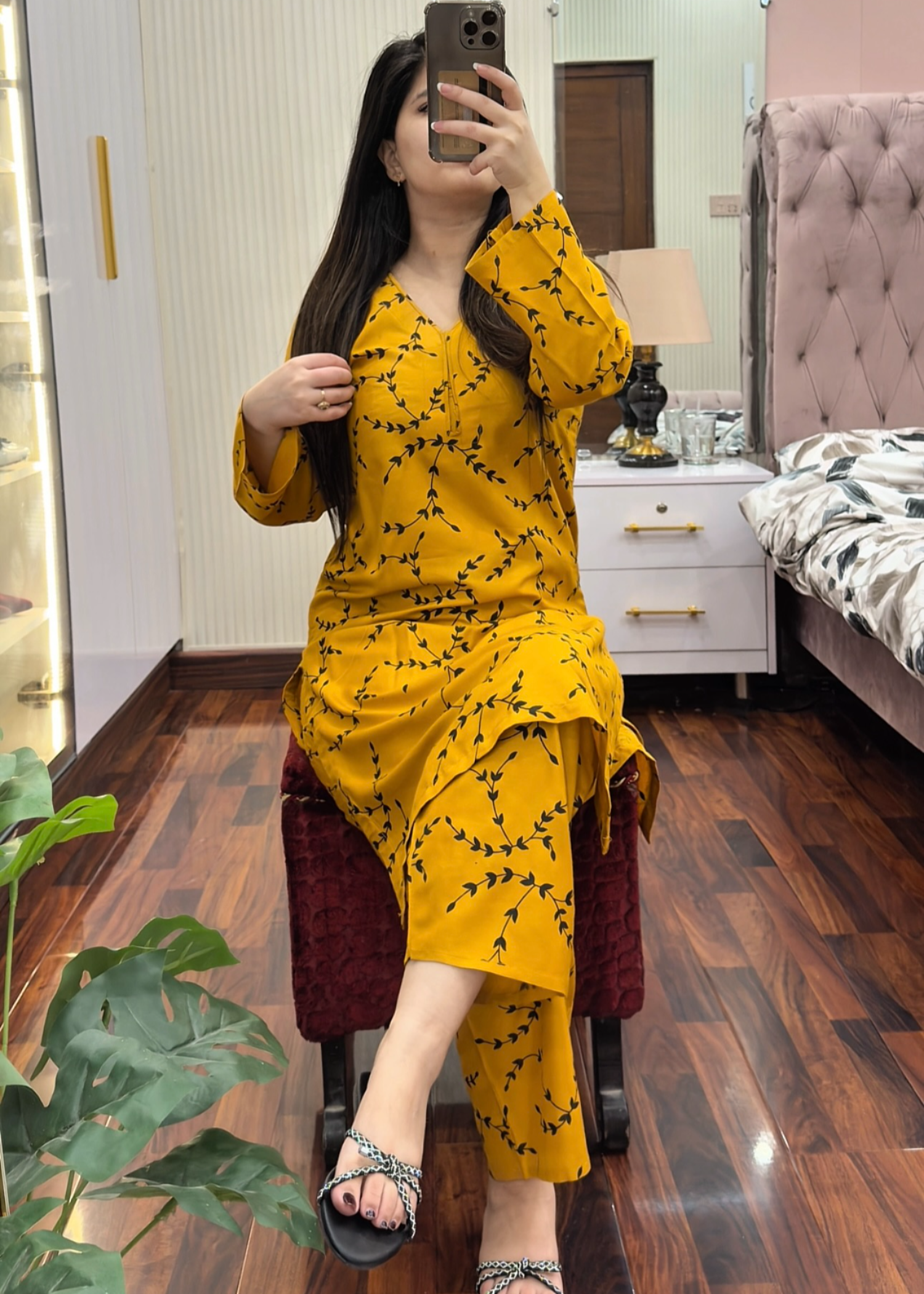 linen Co Ord Sets in Mustard