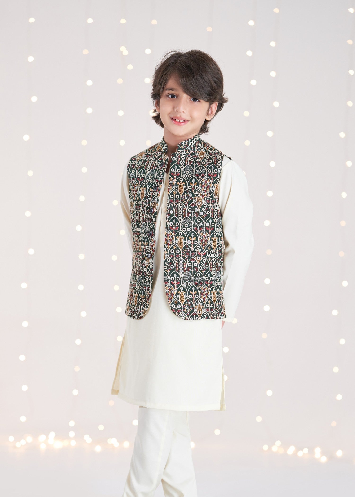 raw silk Waistcoat in Multi