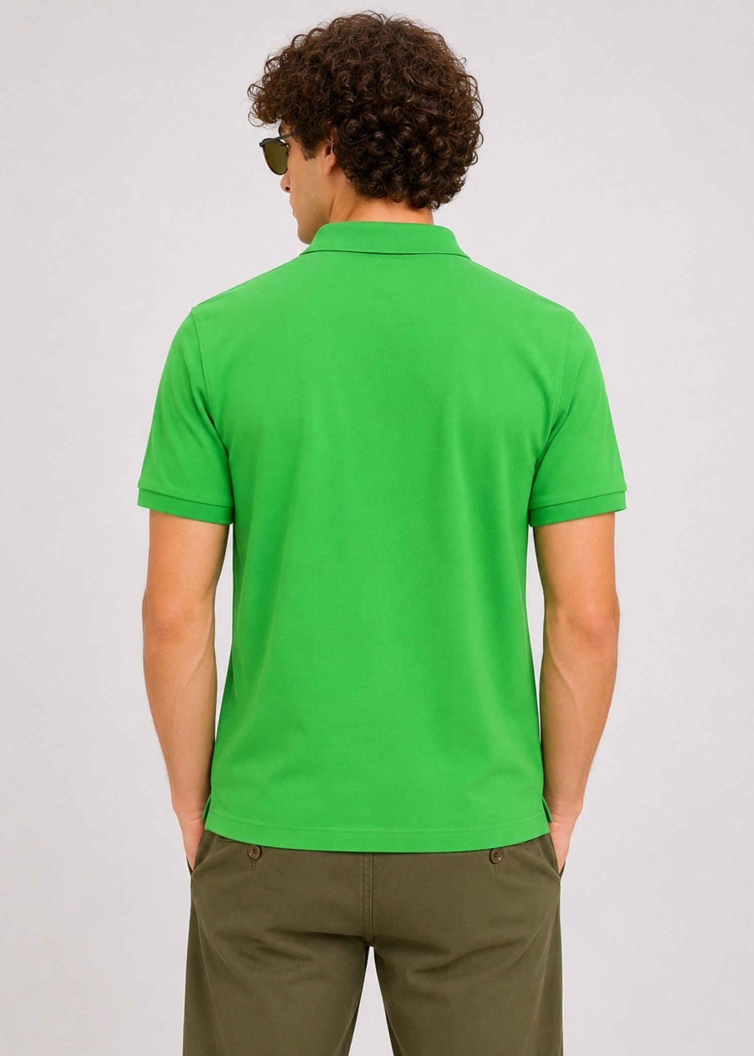 cotton jersey Polo Shirt in Lime green