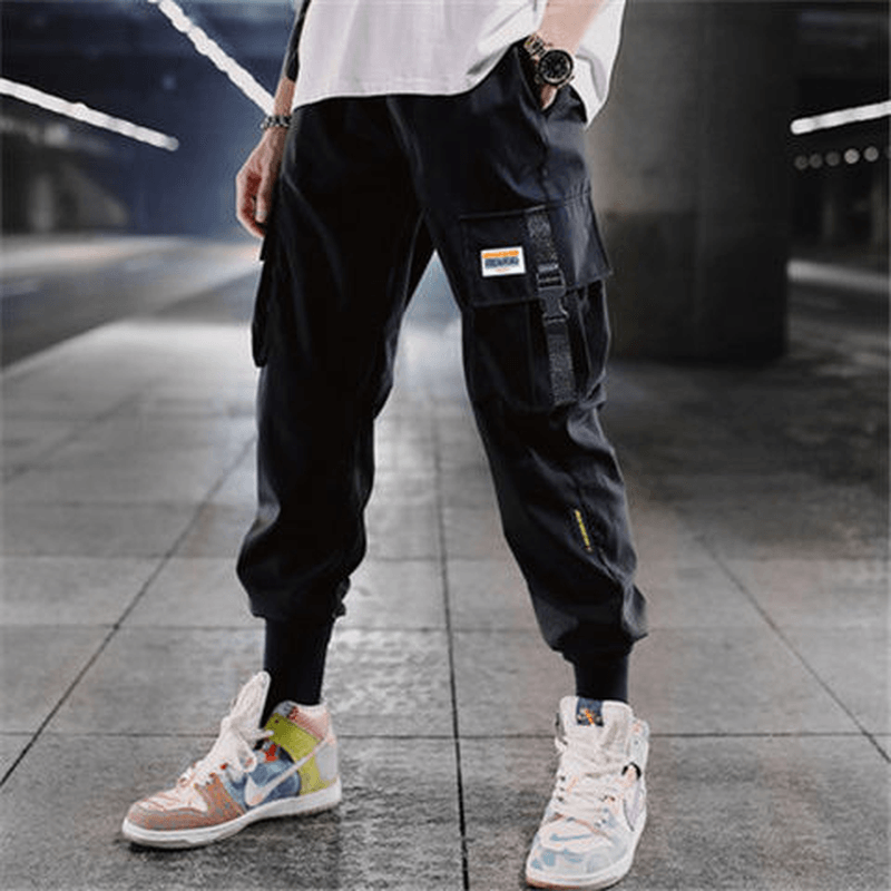 Overalls Men'S Spring and Summer Korean Style Cropped Trousers Trend Function Wind