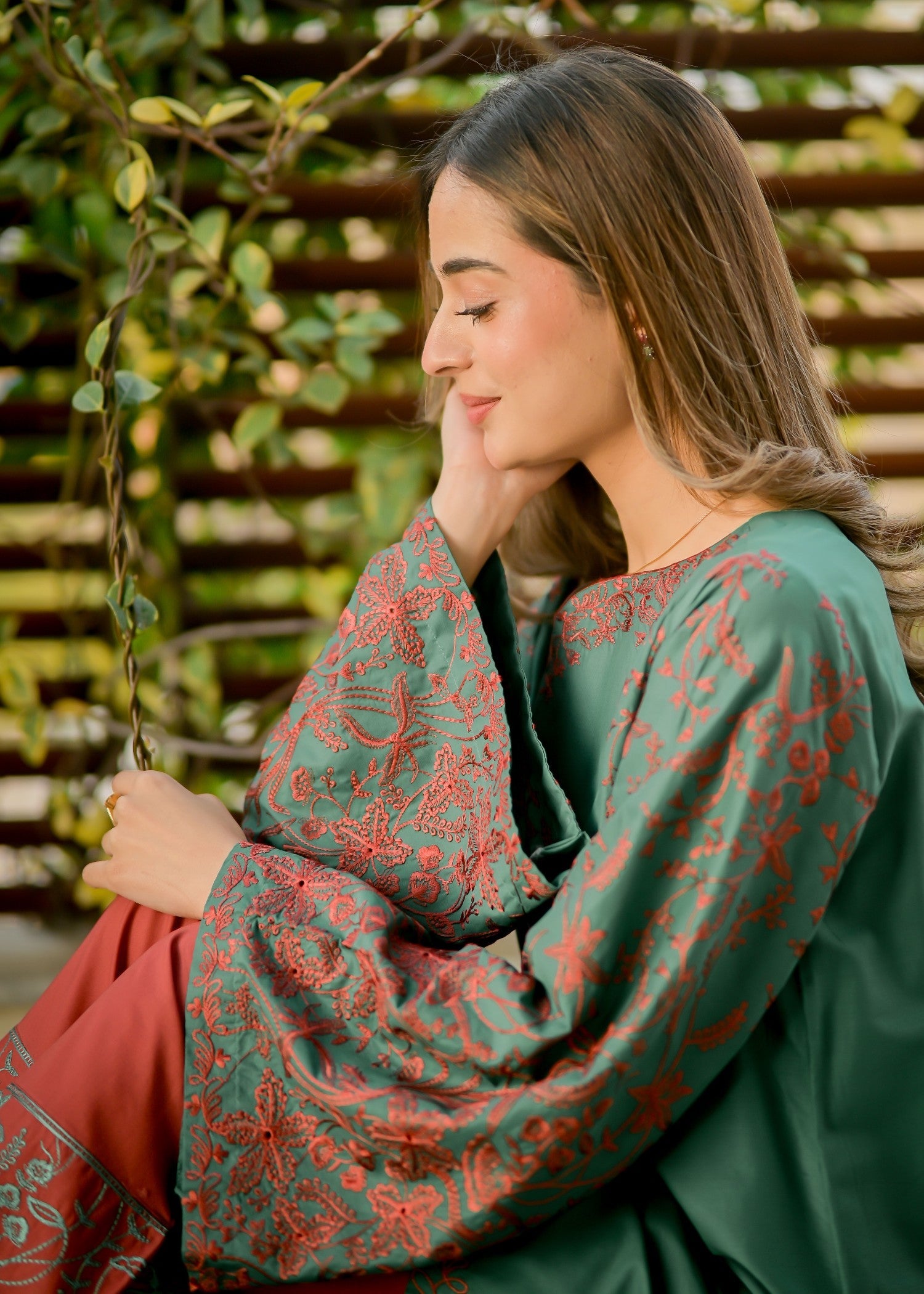lawn cotton Kurta Set in Sea green