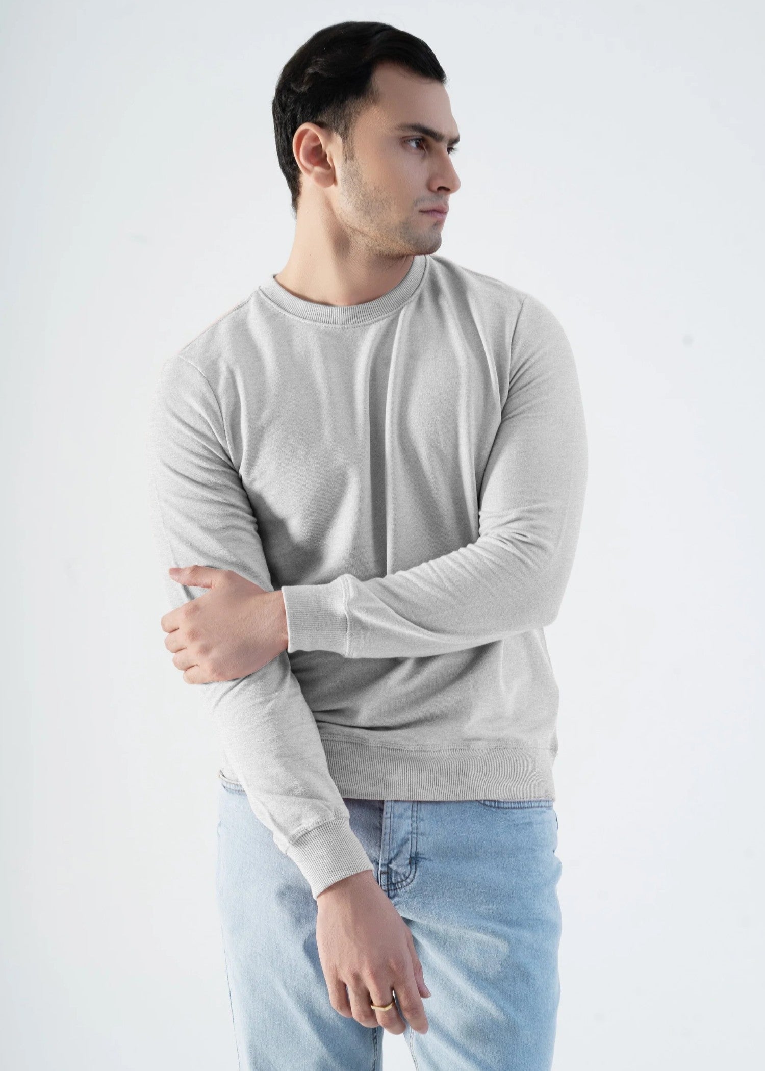 terry Sweatshirt in Light grey