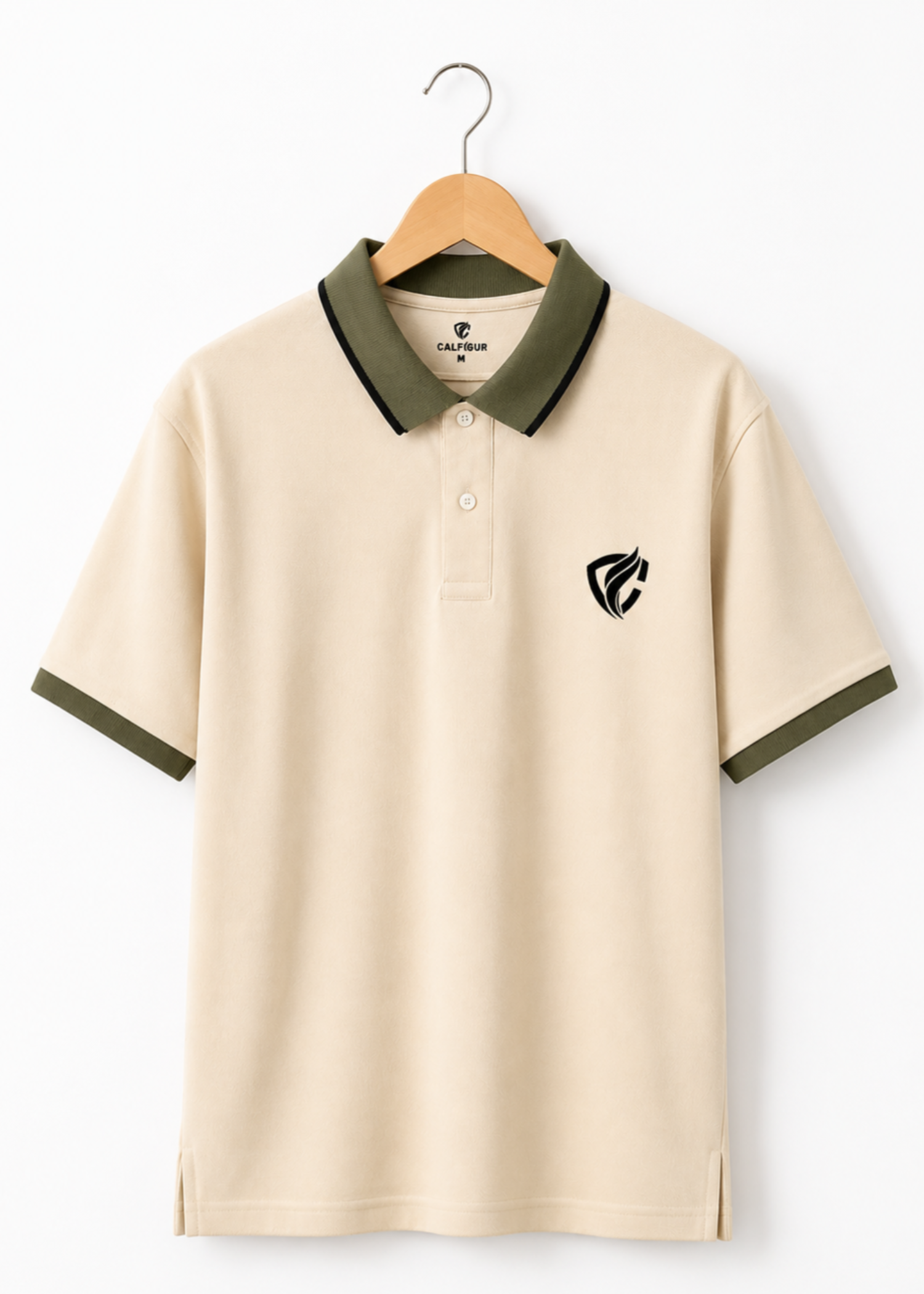cotton pique Polo Shirt in Pearl white